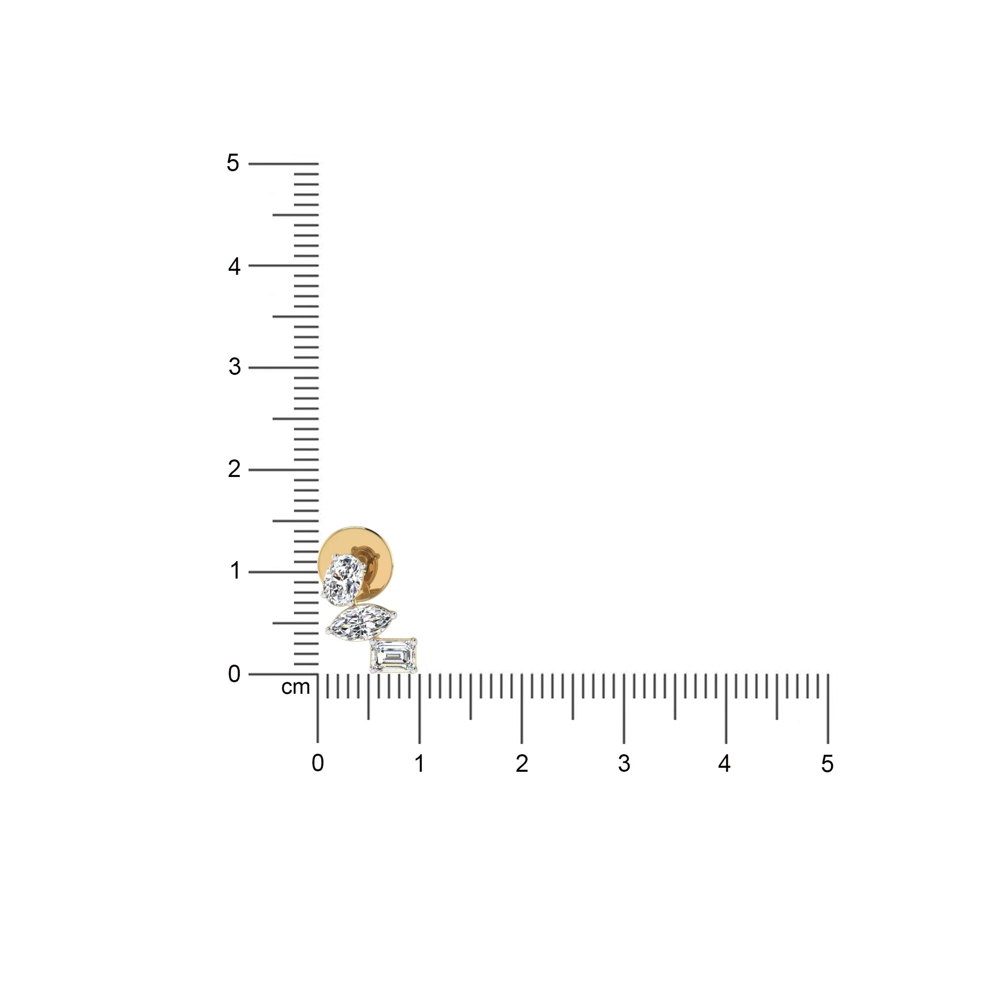 Mixed Fancy Cut Stud Earrings