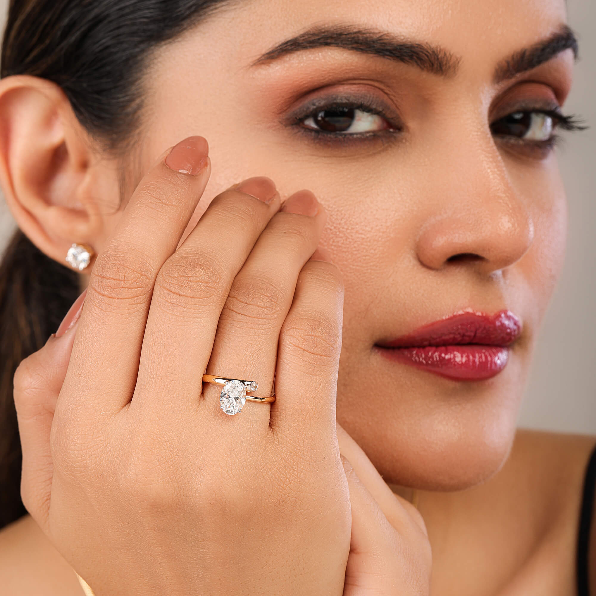 Elegant Oval Orchid Ring