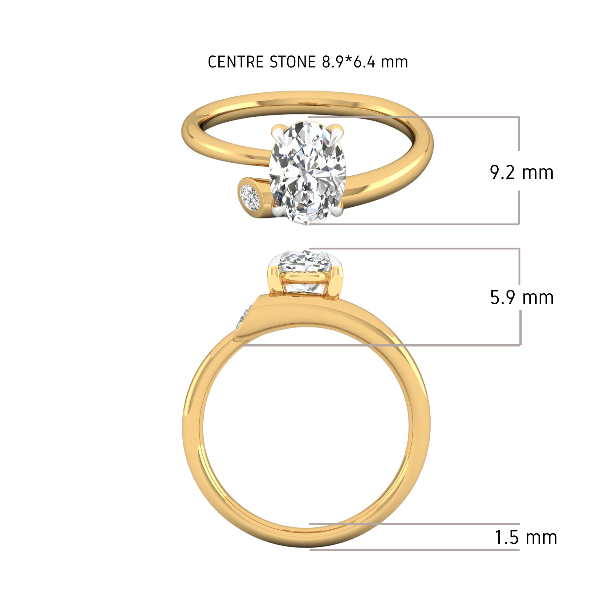 Elegant Oval Orchid Ring