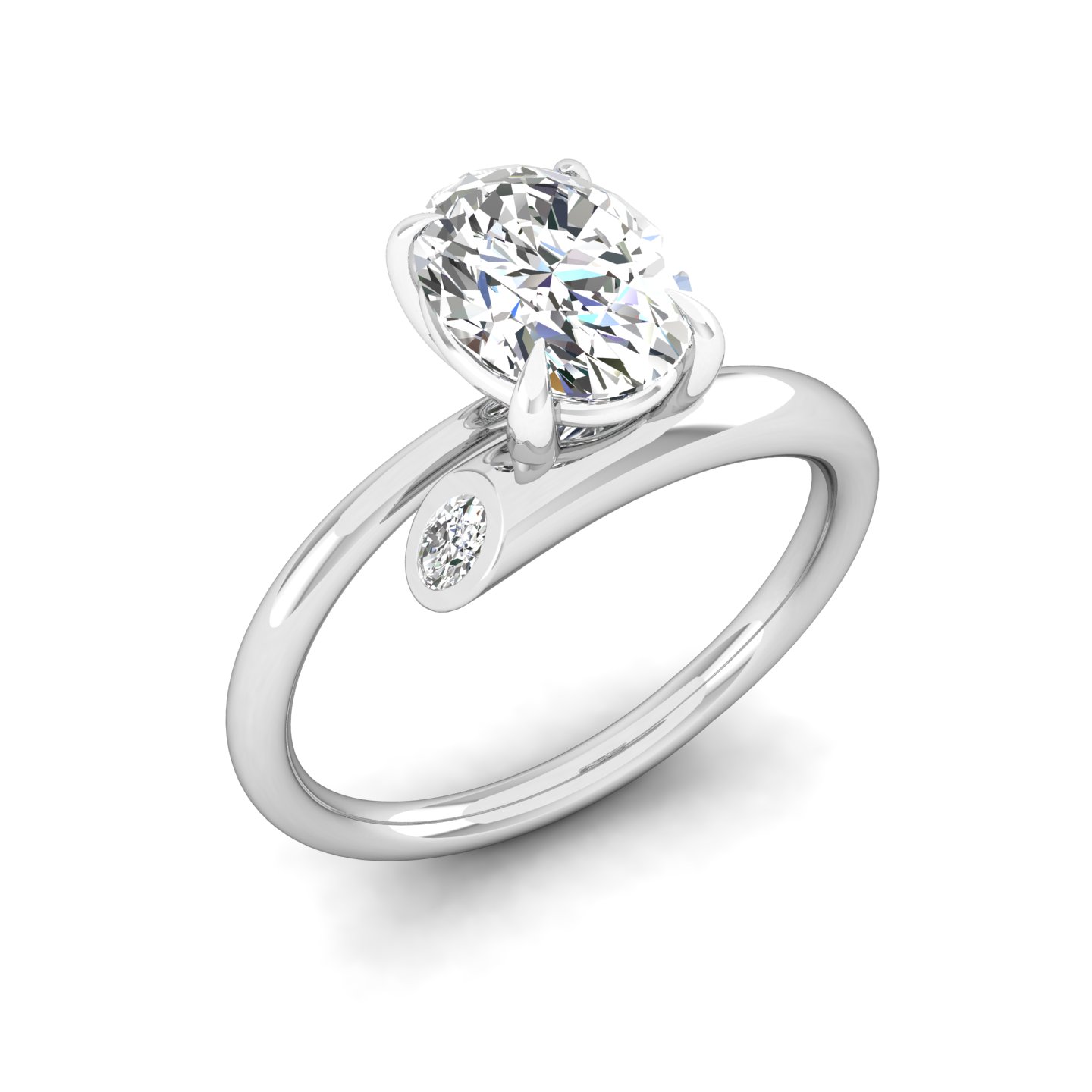 Elegant Oval Orchid Ring