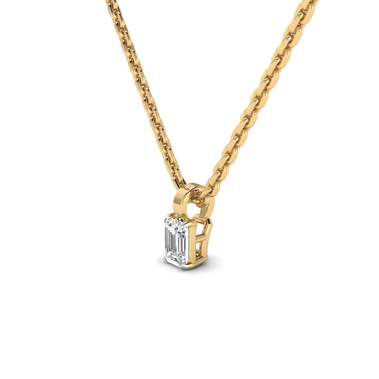 Emerald-Cut Diamond Pendant