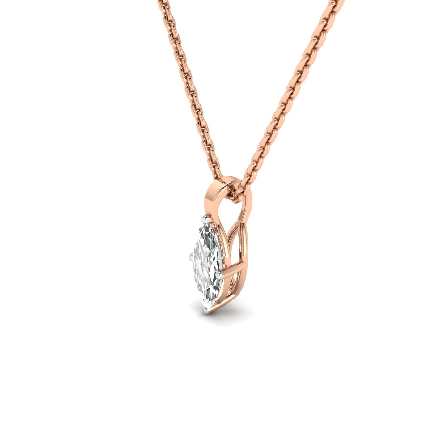 Marquise Diamond Solitaire Pendant