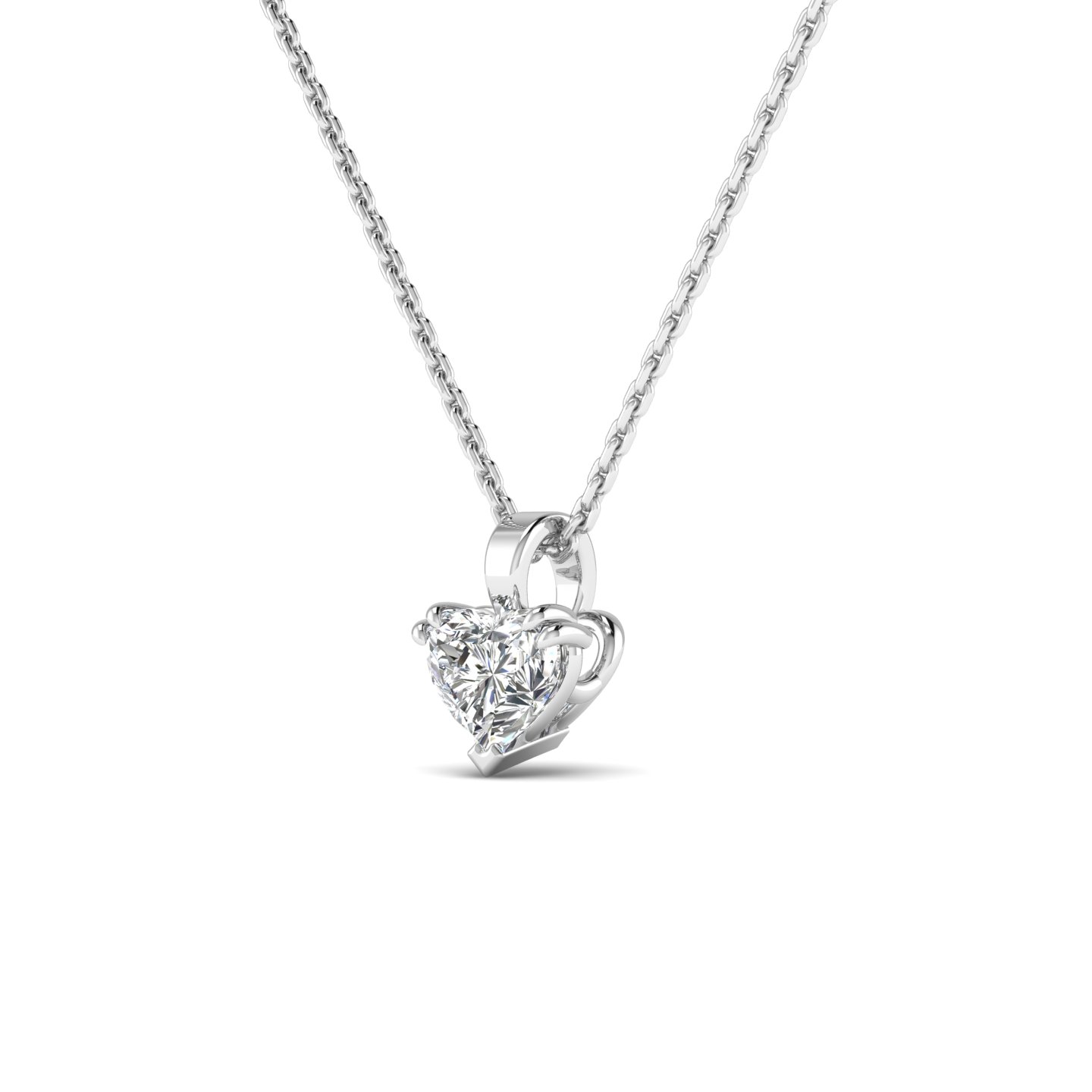 Double Prong Heart Pendant