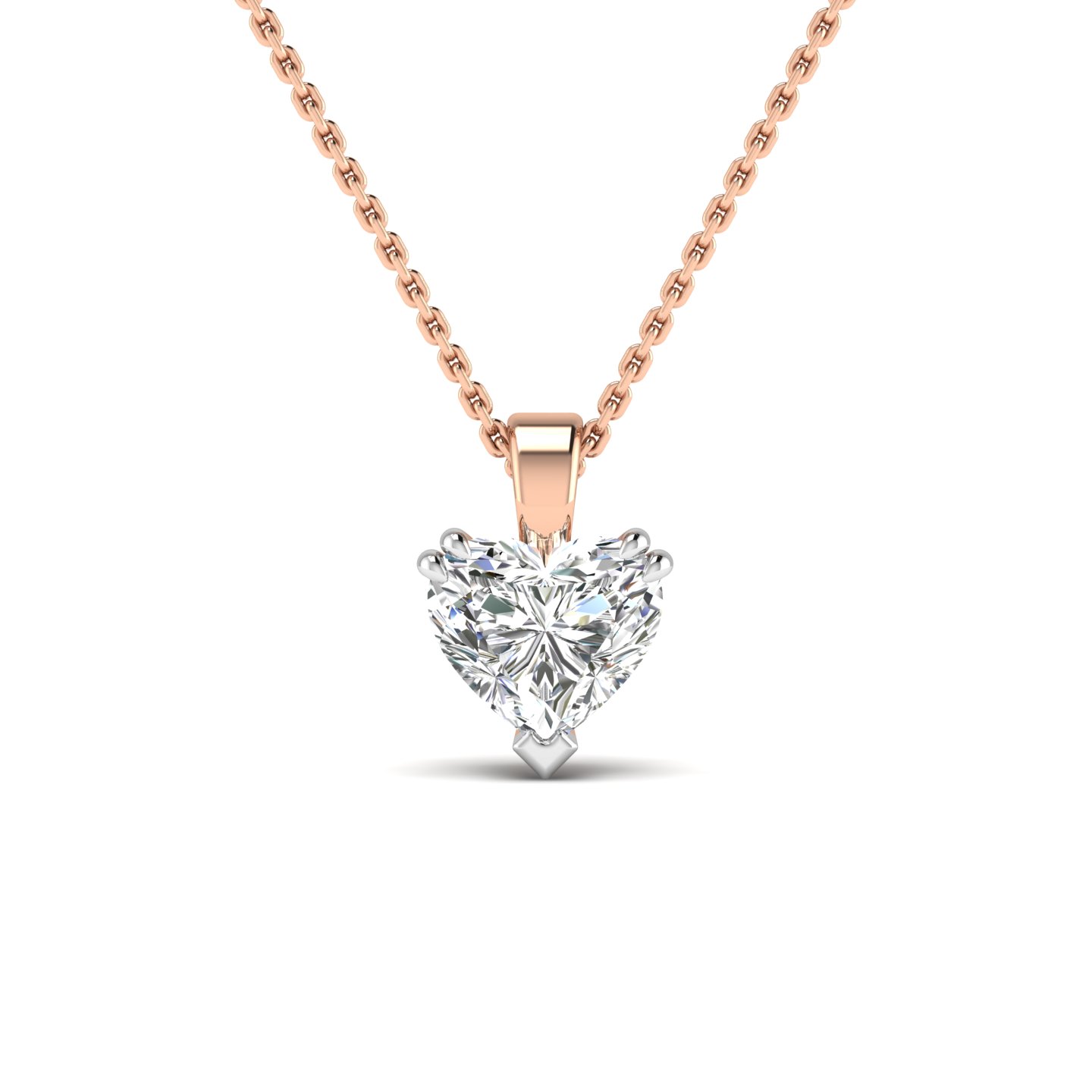 Double Prong Heart Pendant
