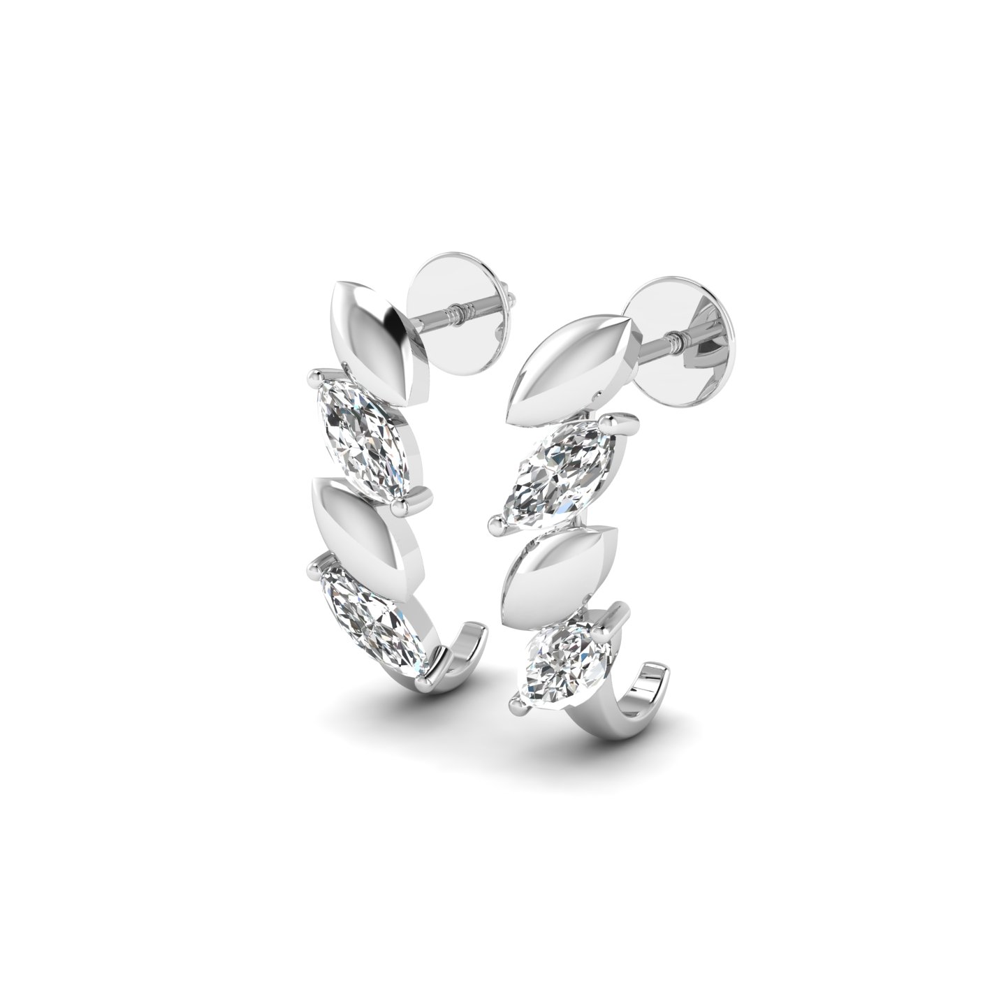 Marquise Huggie Earrings