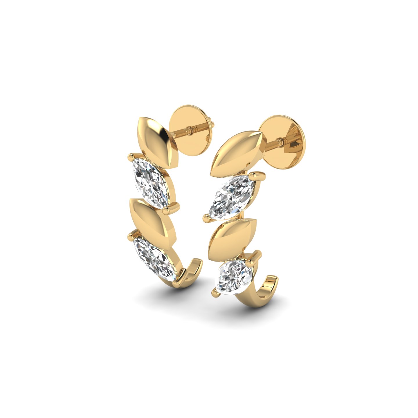 Marquise Huggie Earrings