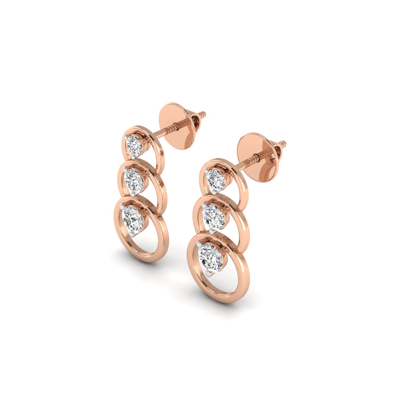 Cascading Circles Diamond Earrings
