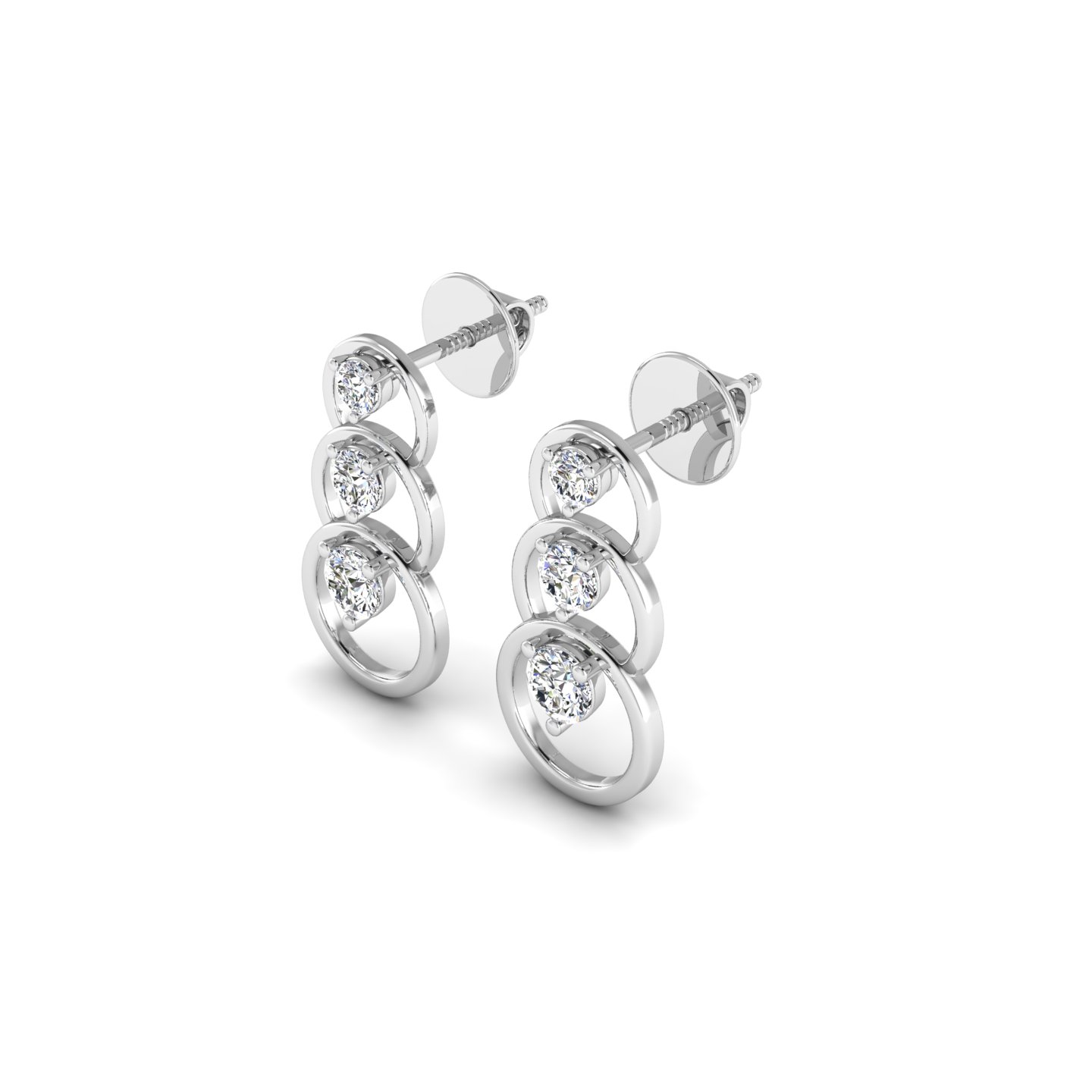 Cascading Circles Diamond Earrings