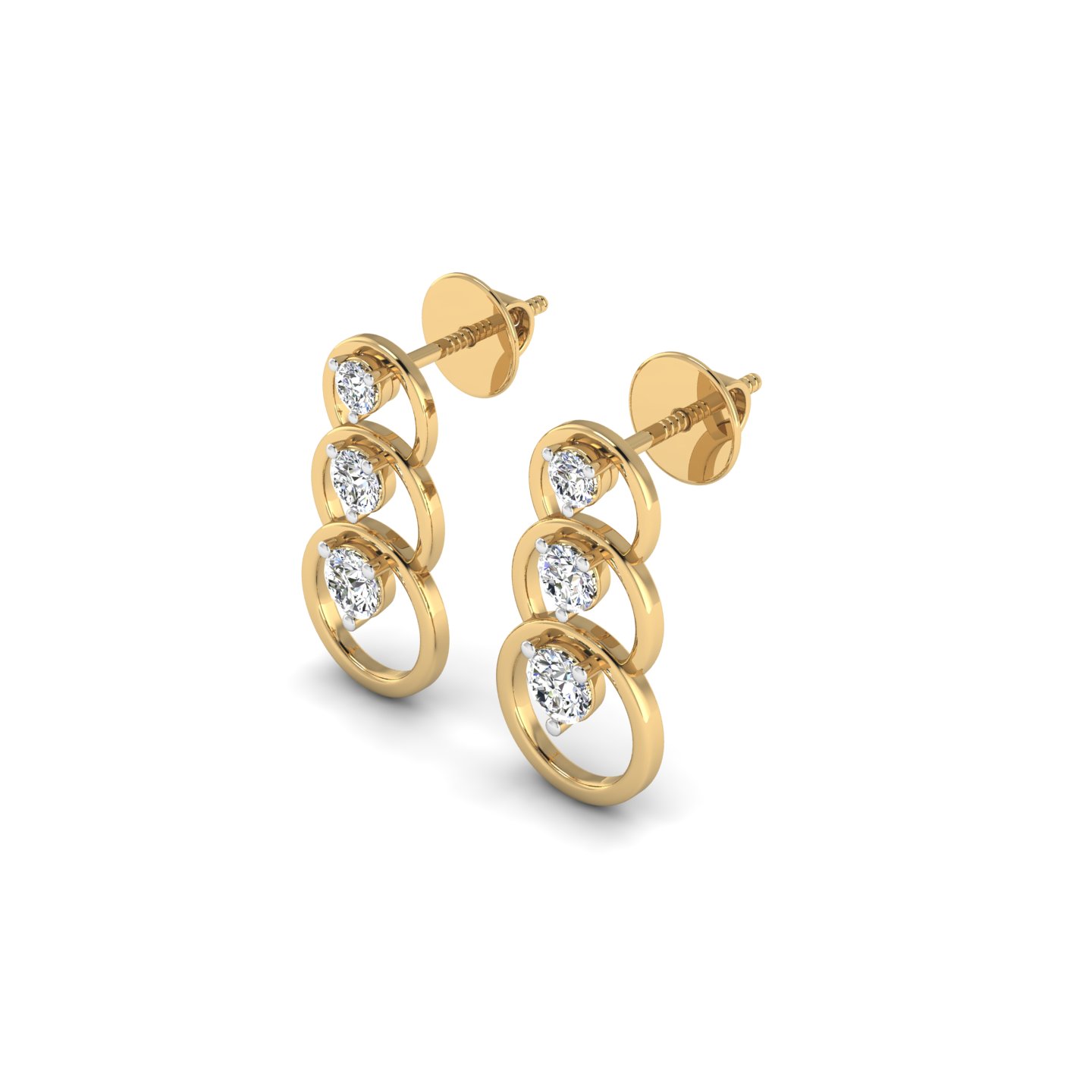 Cascading Circles Diamond Earrings