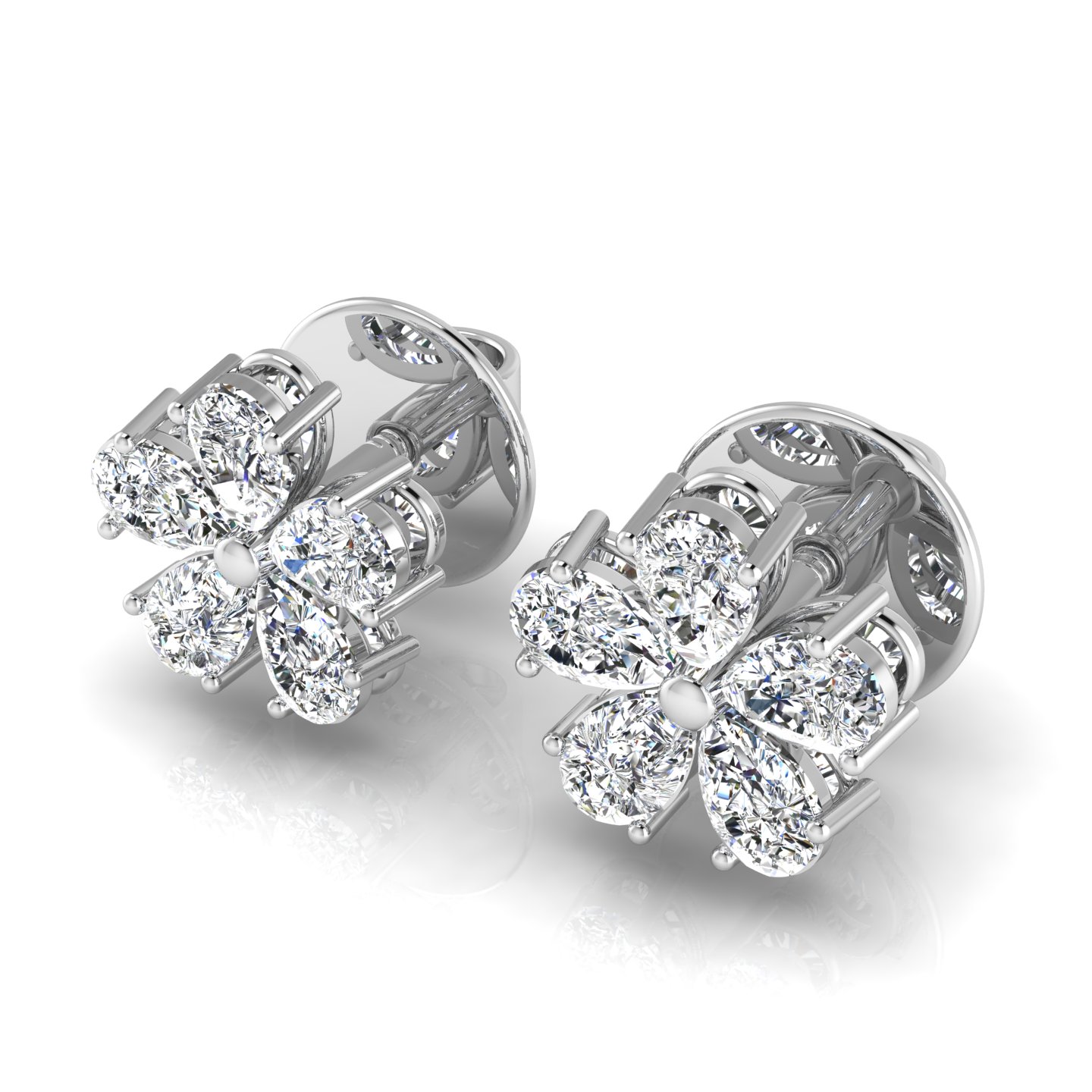 Floral Pear Stud Earrings