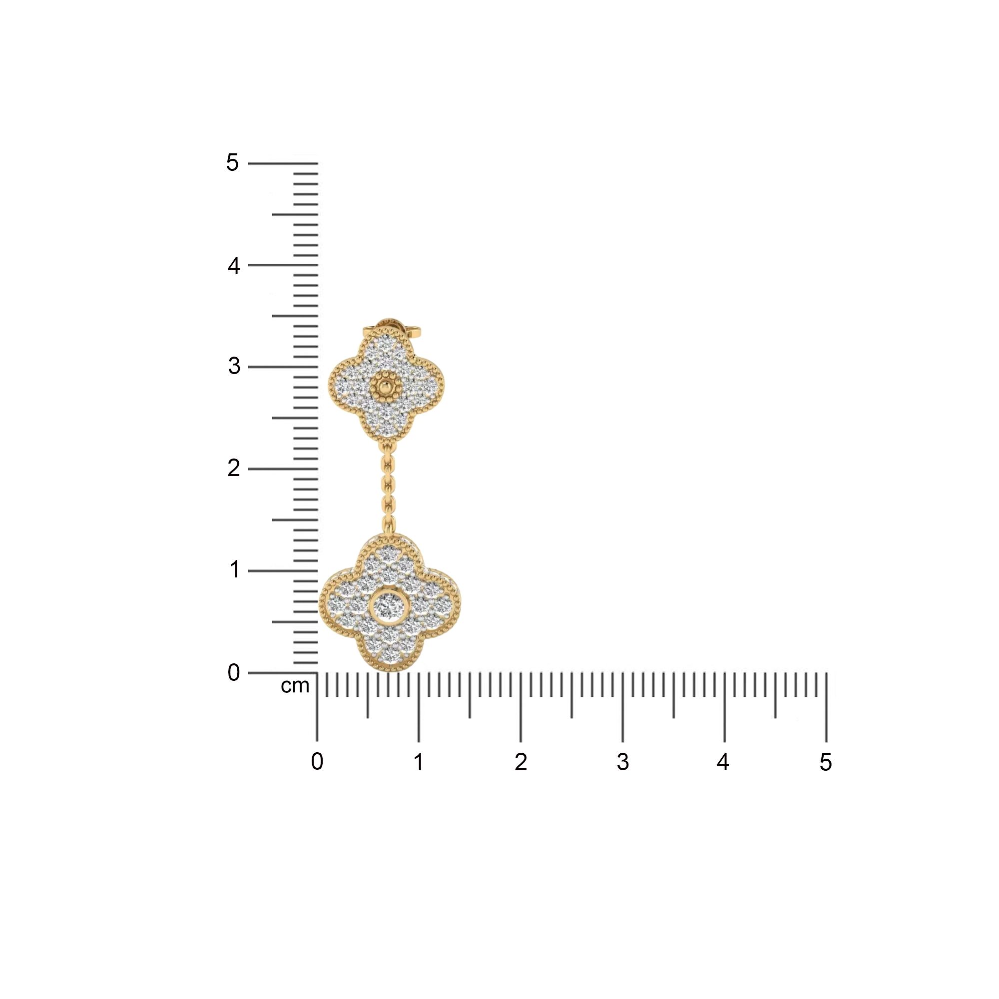 Four-Leaf Diamond Clover Earrings