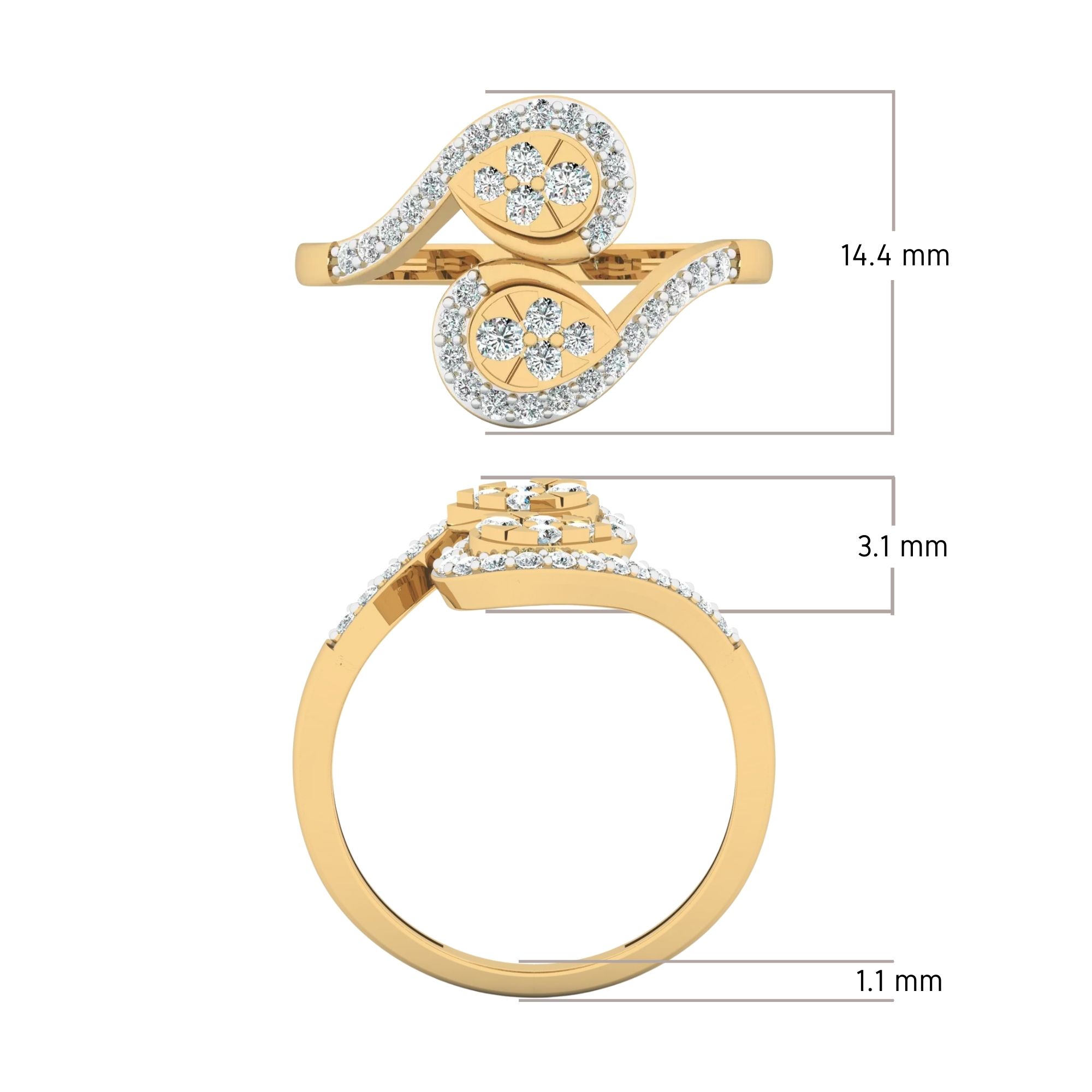 Shimmering Curve Diamond Ring