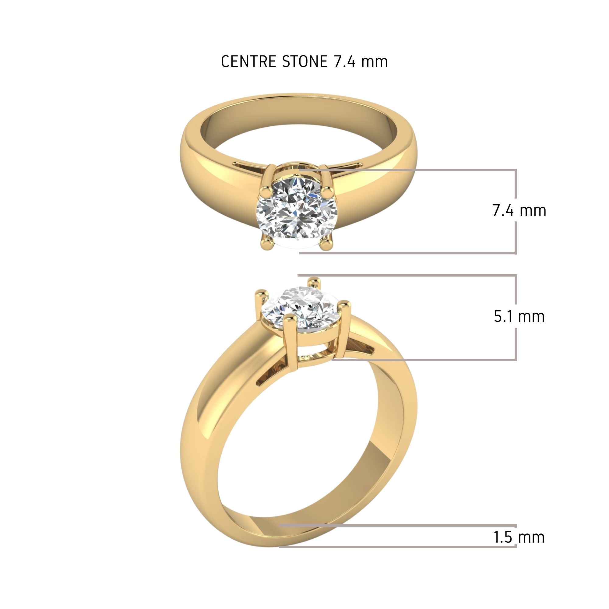 Classic Prong Set Bold Solitaire Ring
