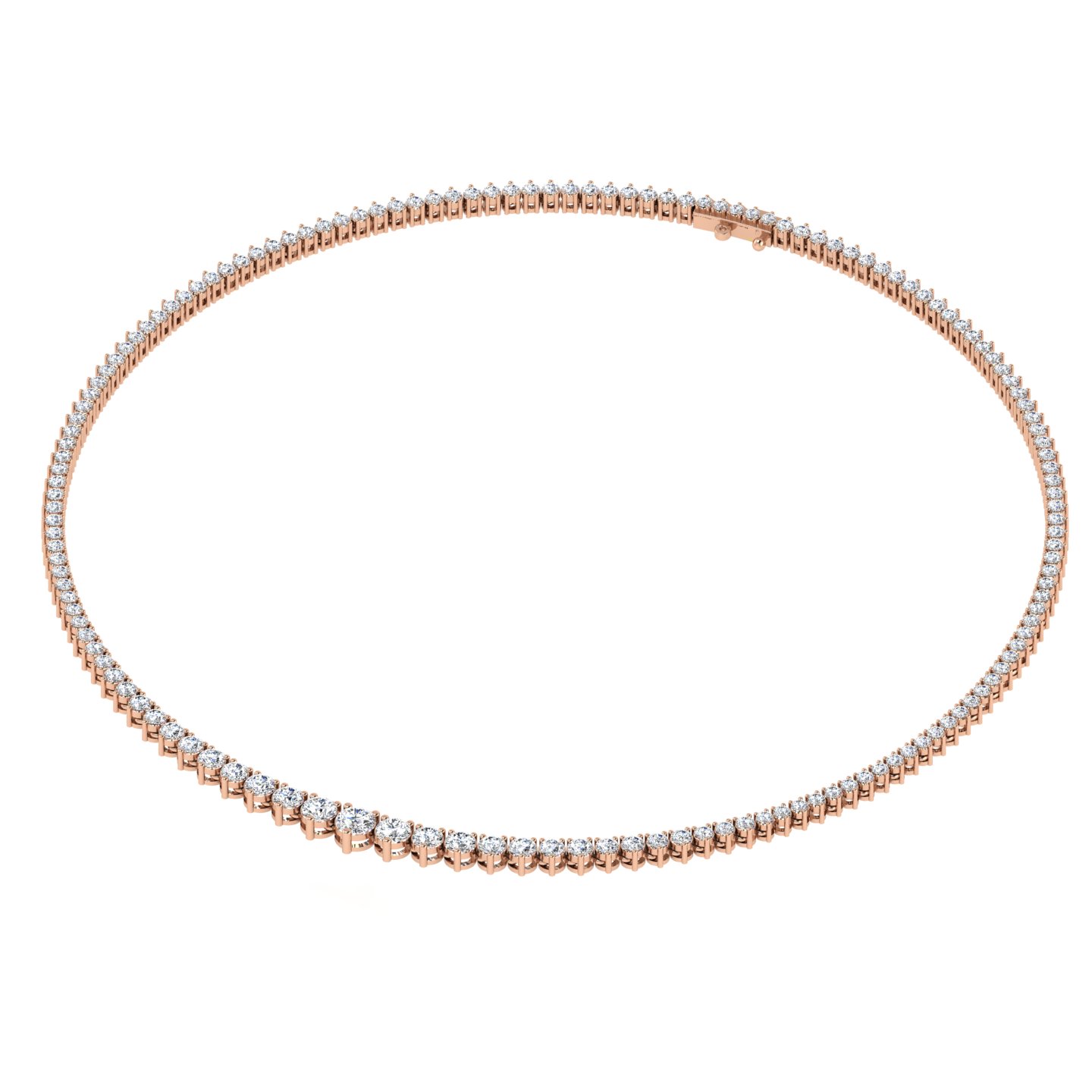 Ascending Diamond Tennis Necklace