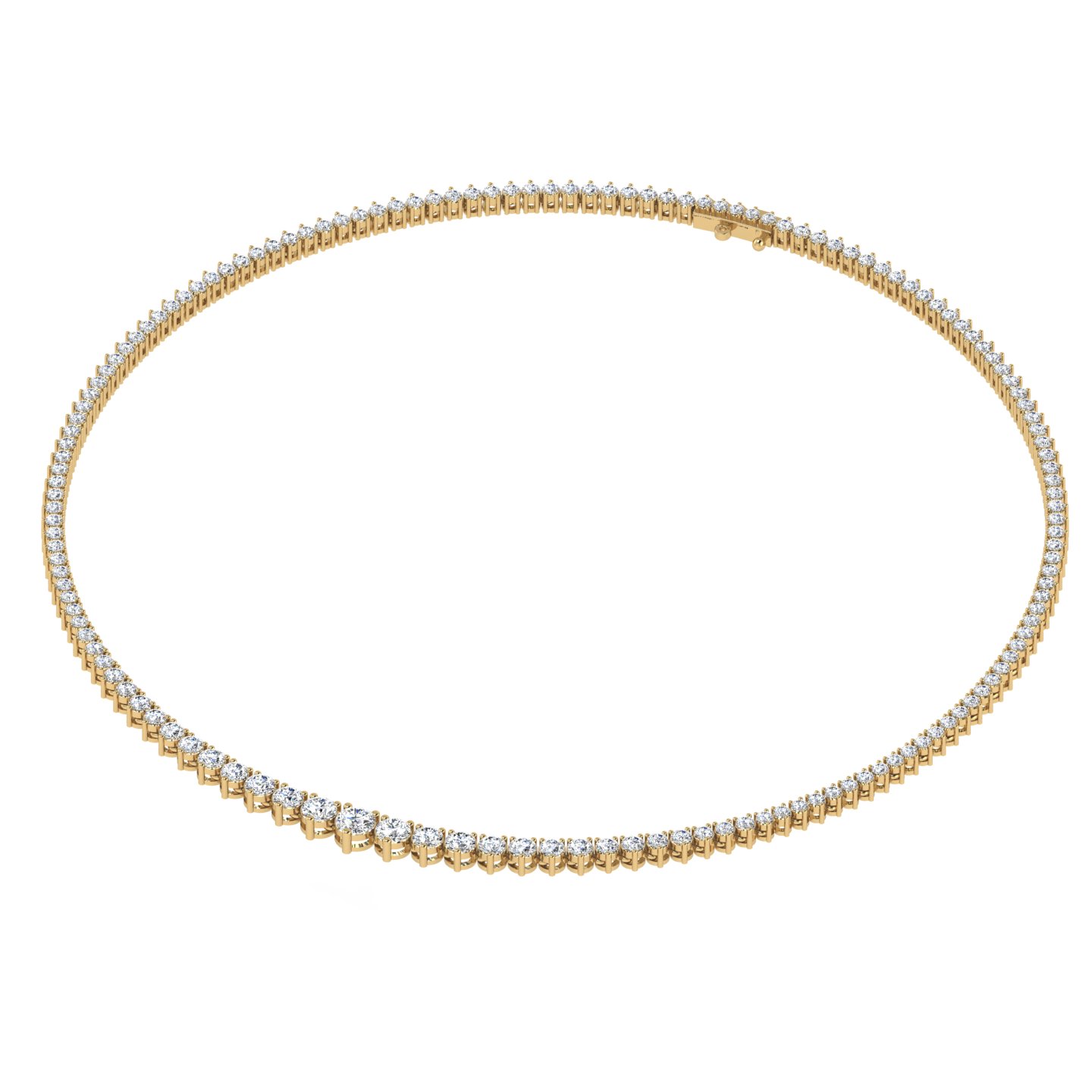 Ascending Diamond Tennis Necklace