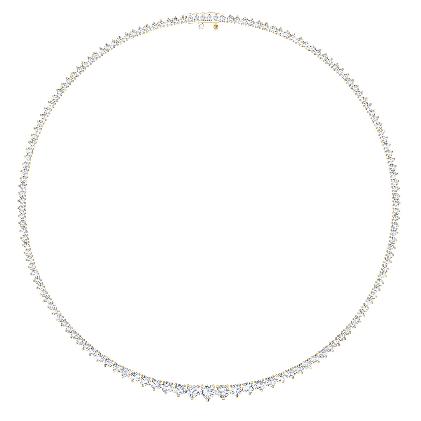Ascending Diamond Tennis Necklace