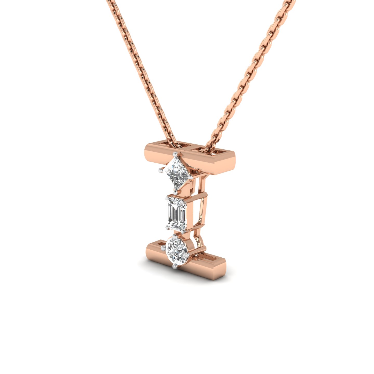 "I" Alphabet Diamond Pendant