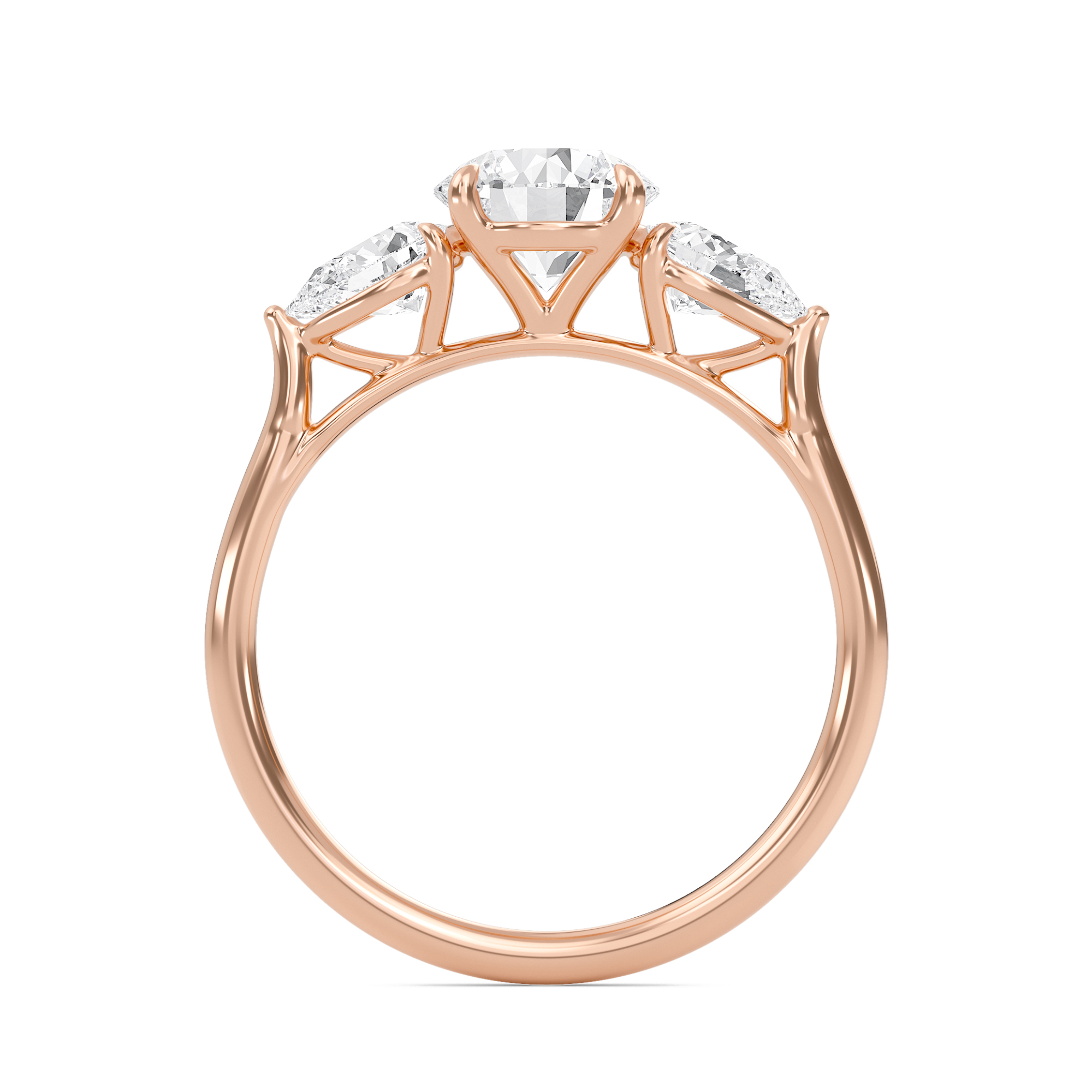 Bold Pear Three Stone Ring