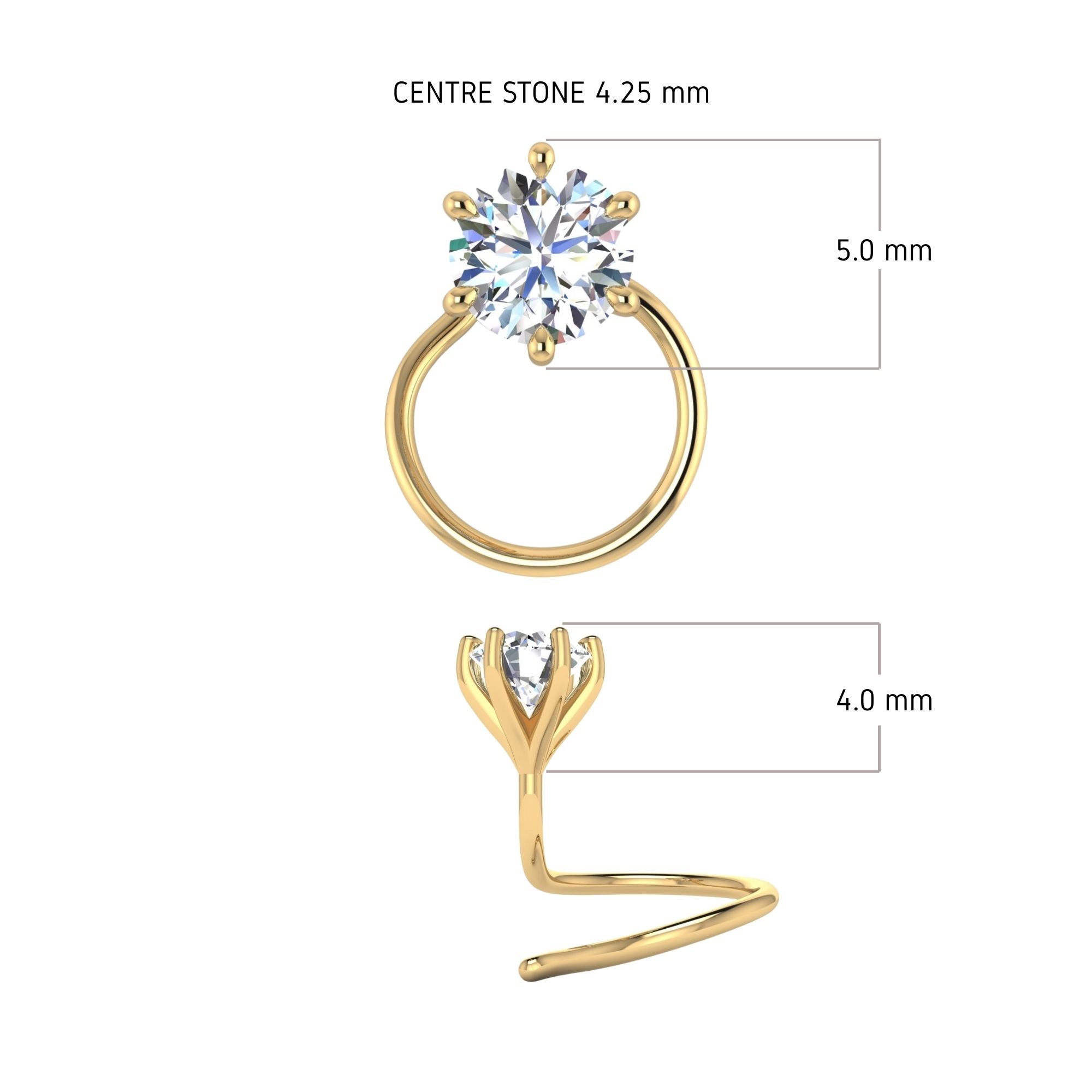 Six Prong Solitaire Nosepin