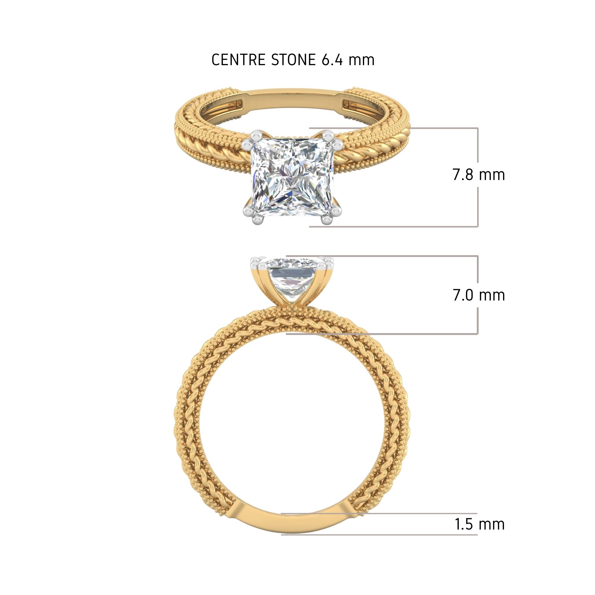 The "Etched Princess" Ring