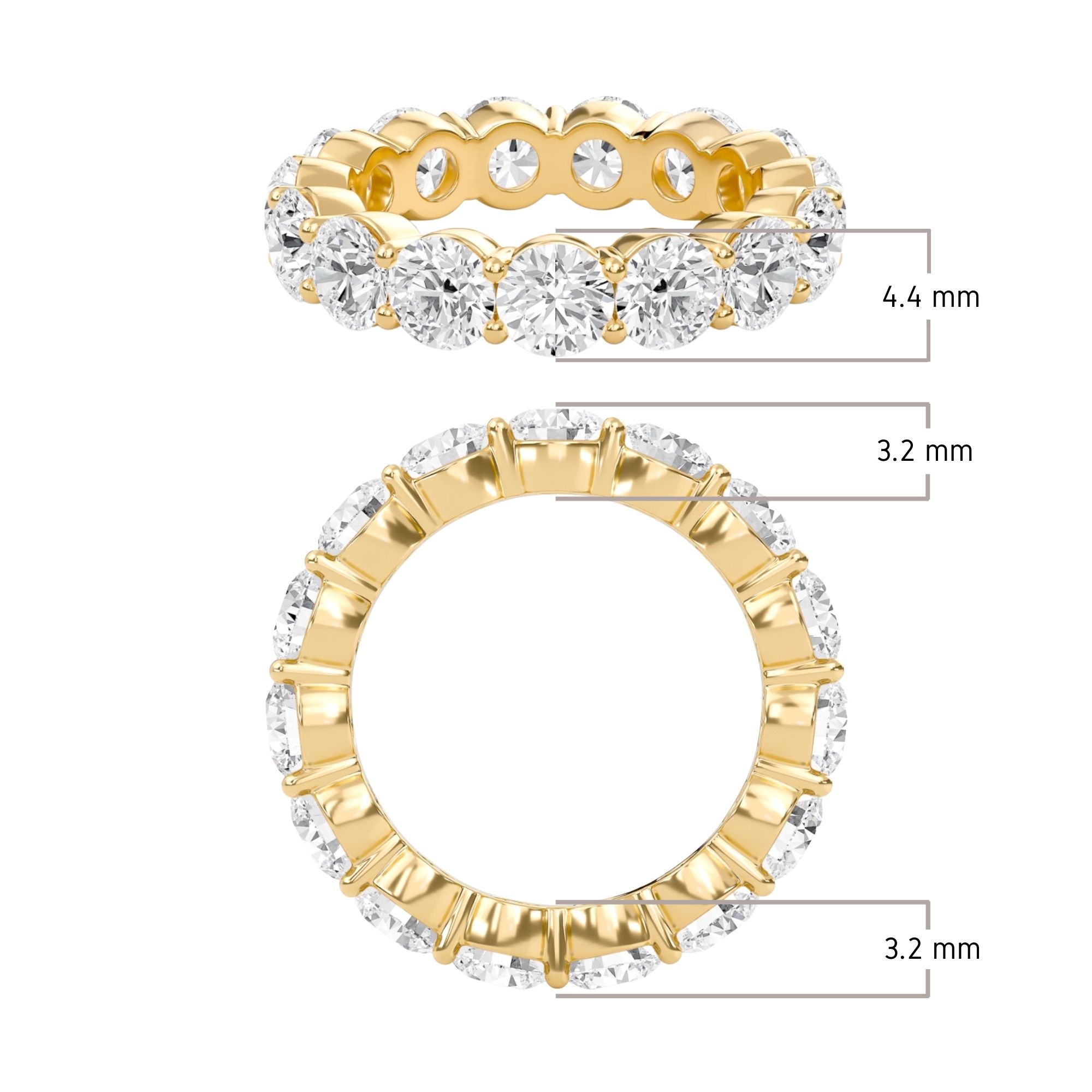 Round Bar Set Eternity Band