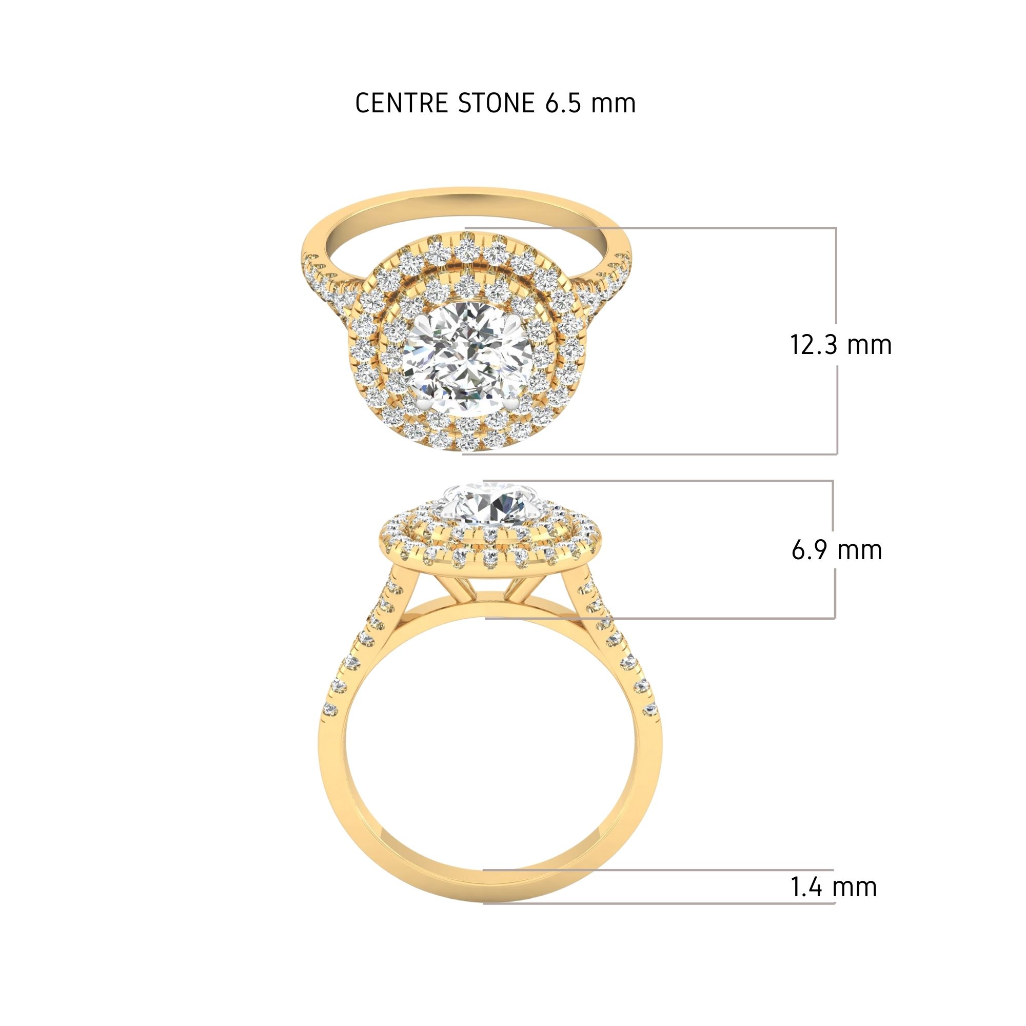 Luminosa Double Halo Ring