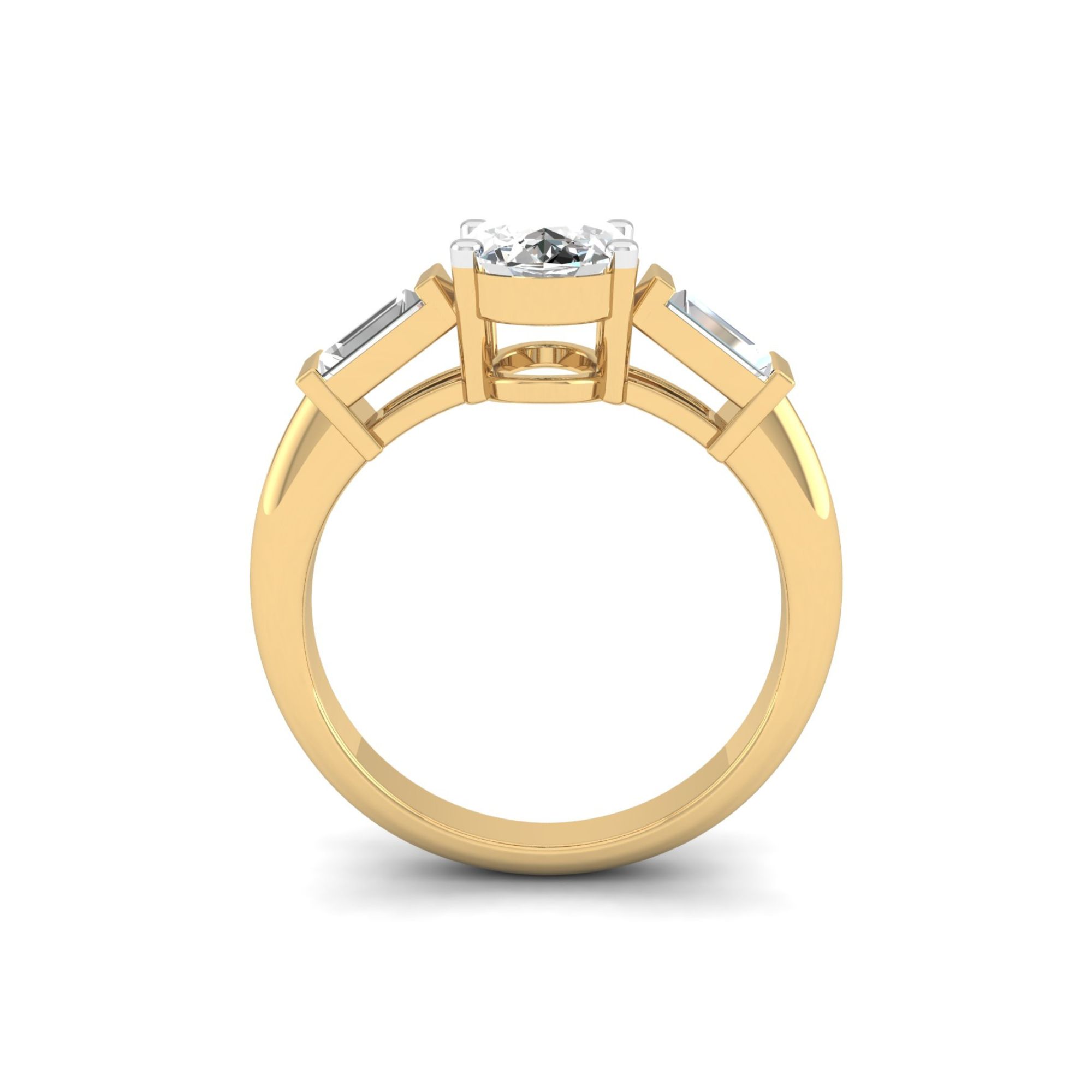 Oval & Baguette Trilogy Ring