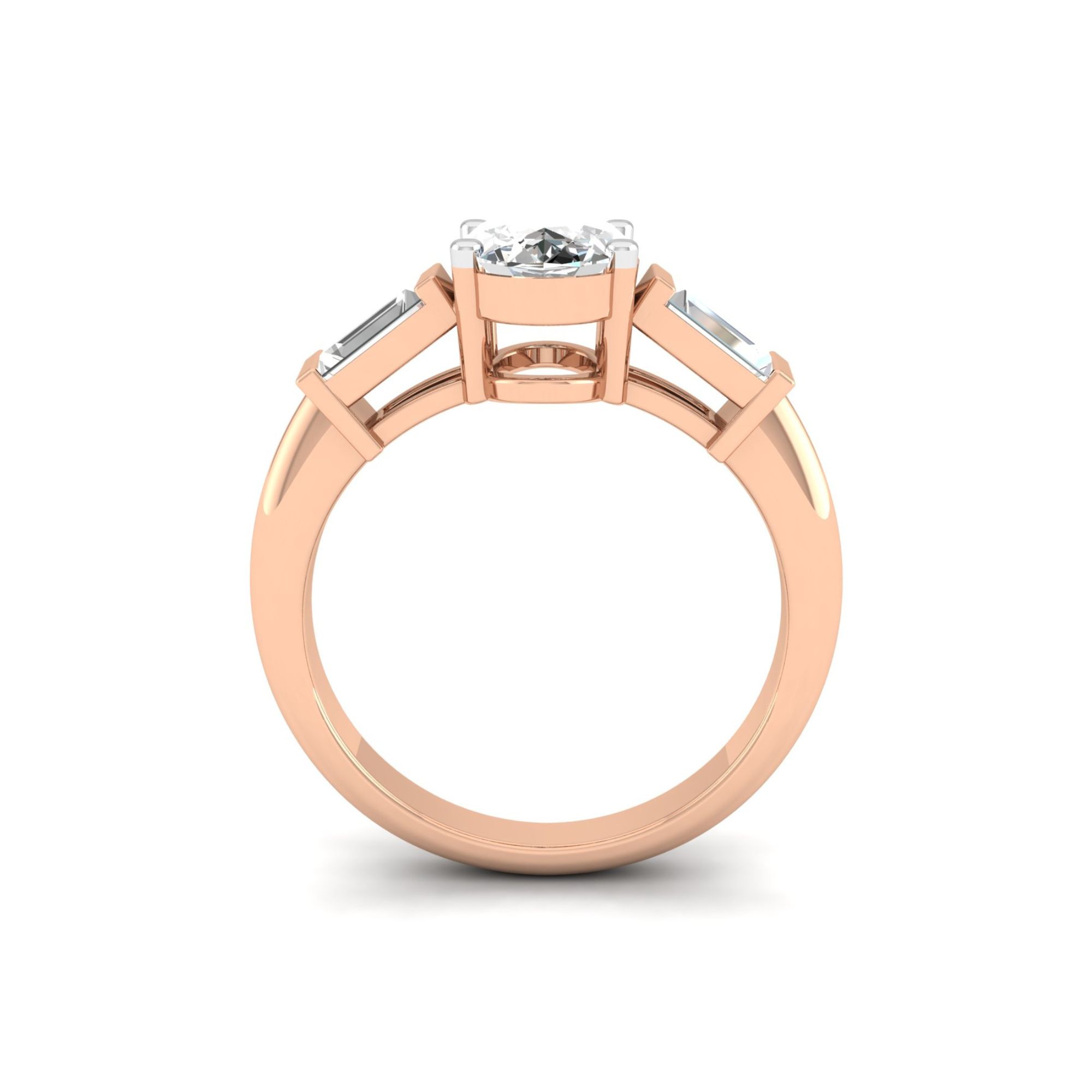 Oval & Baguette Trilogy Ring