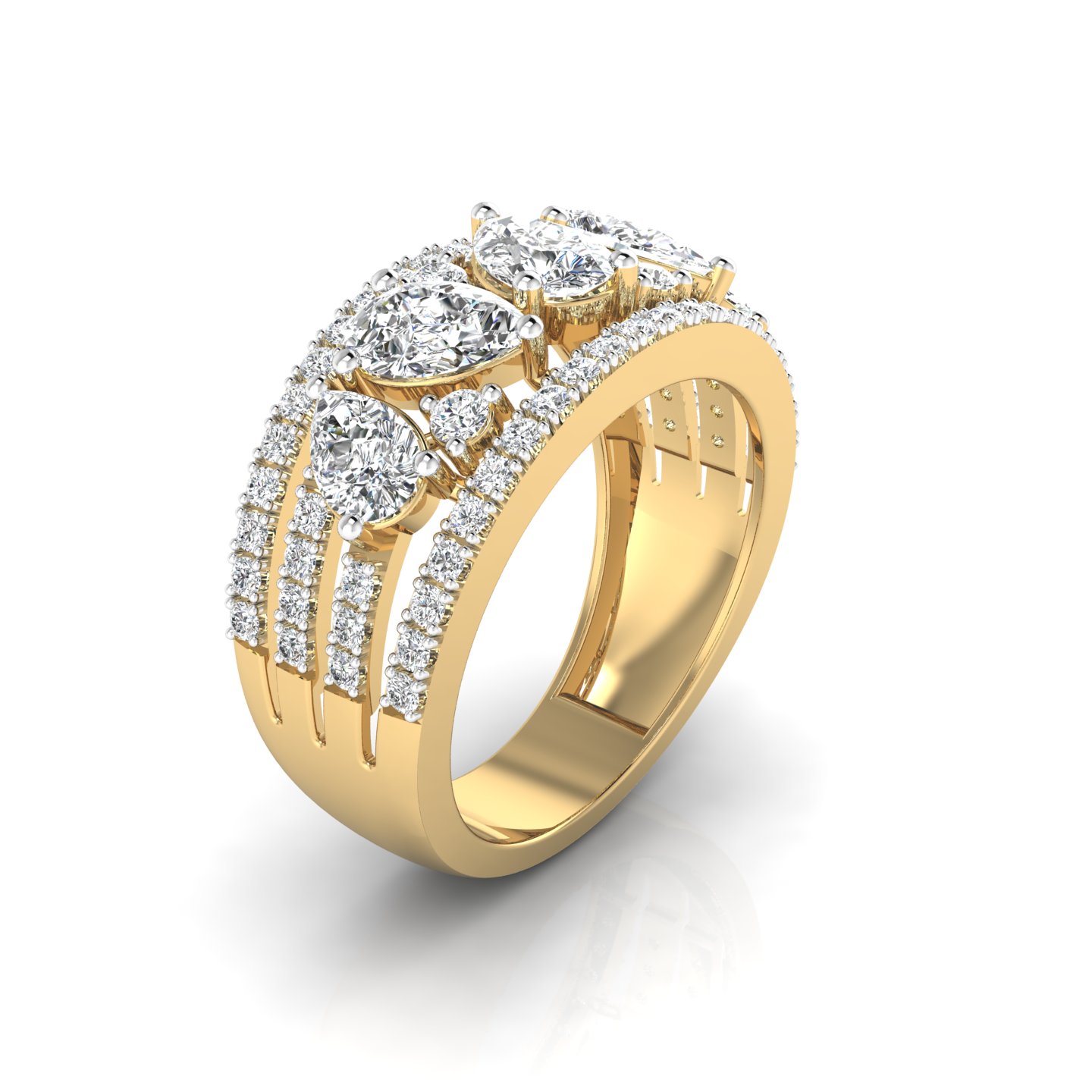 Pear Cascade Ring