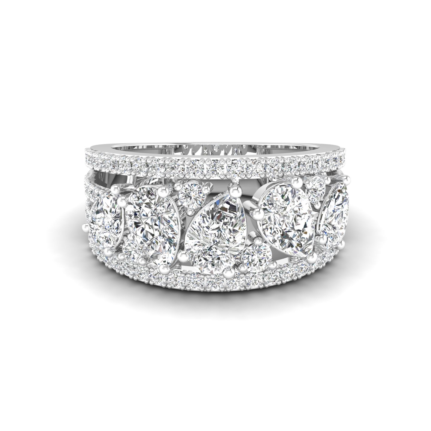 Pear Cascade Ring