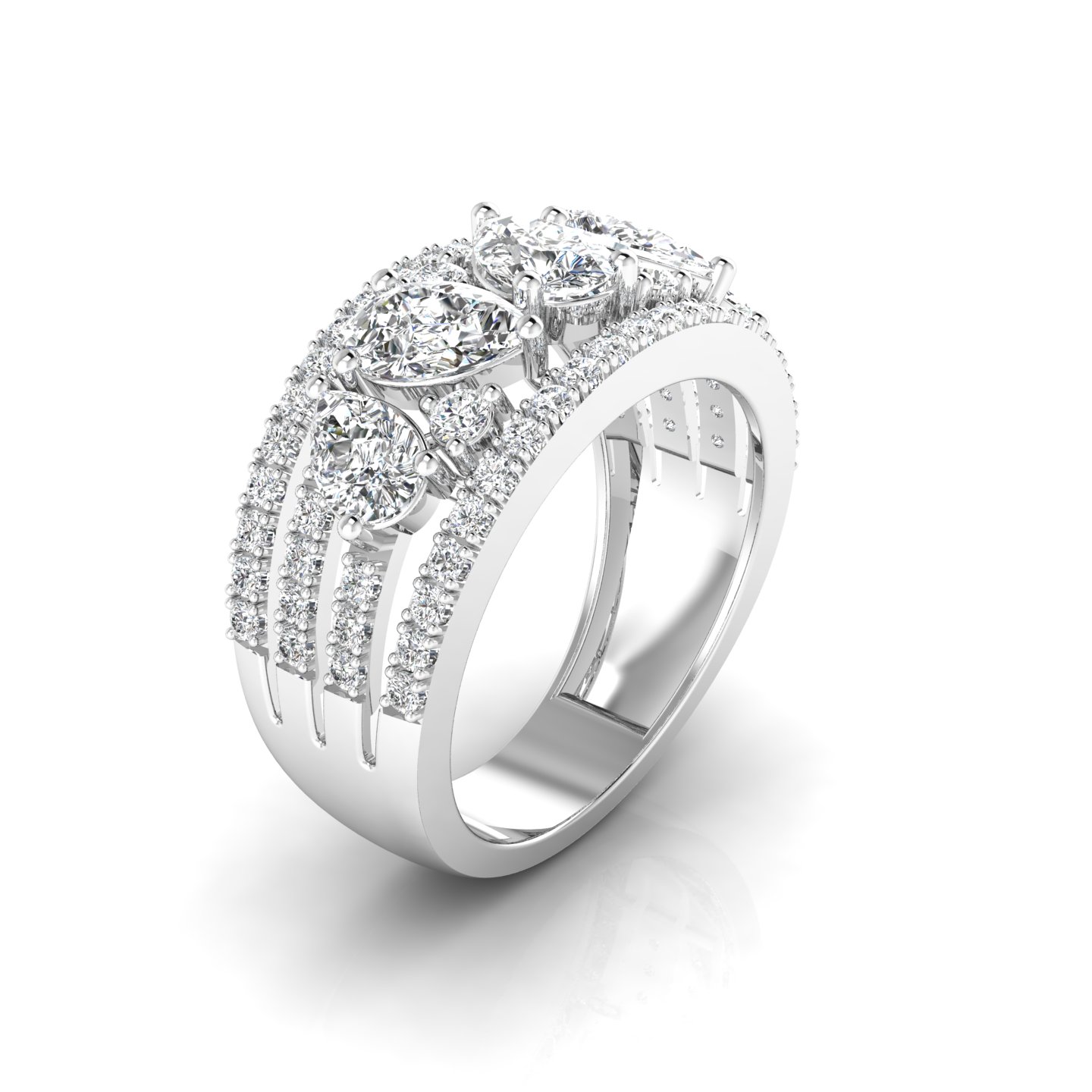 Pear Cascade Ring