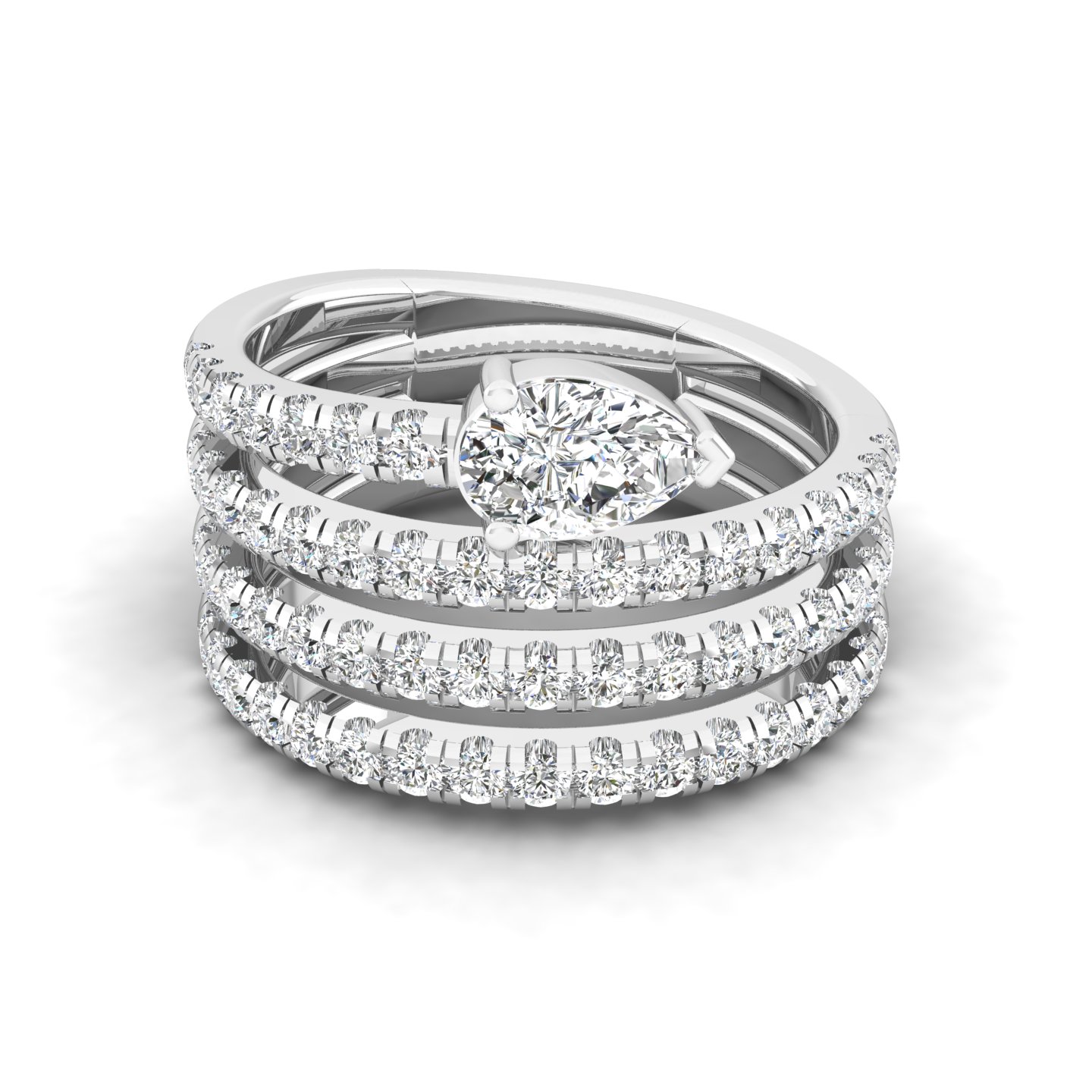 Tiered Pear Ring