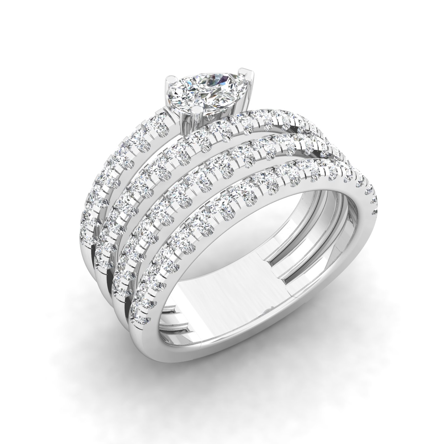 Tiered Pear Ring