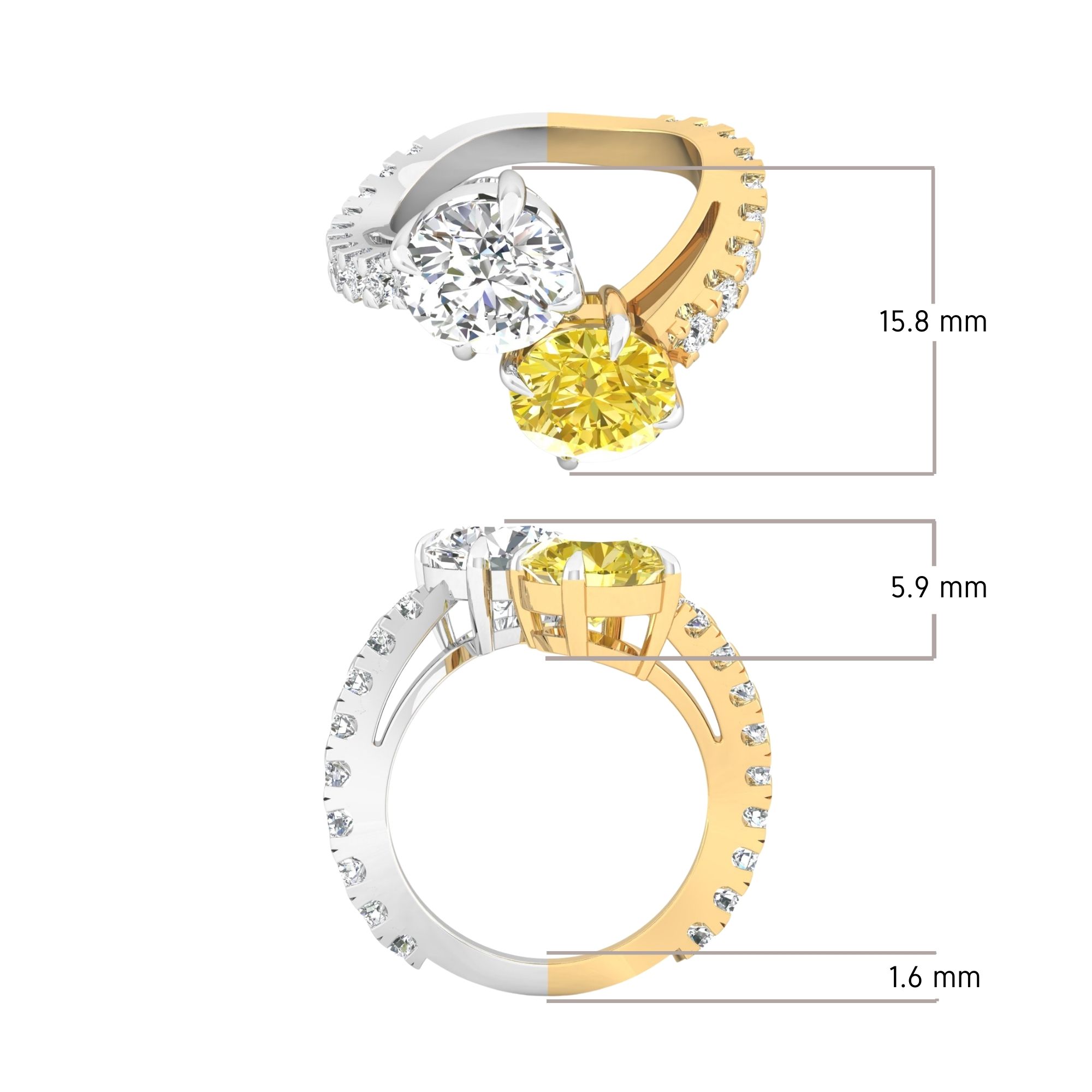 Contour Duet Ring