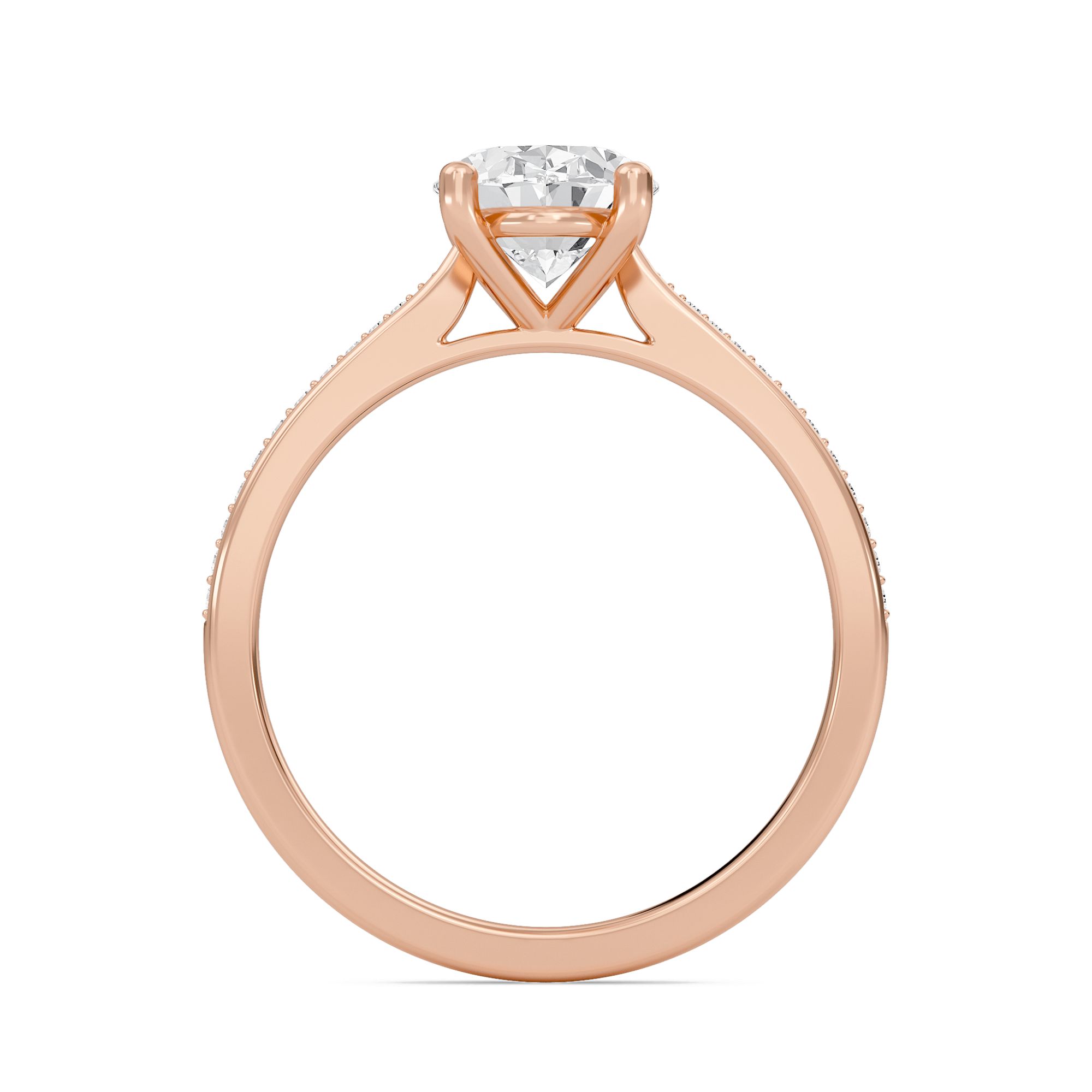 Oval Cathedral Pave Adorned Engagement Ring