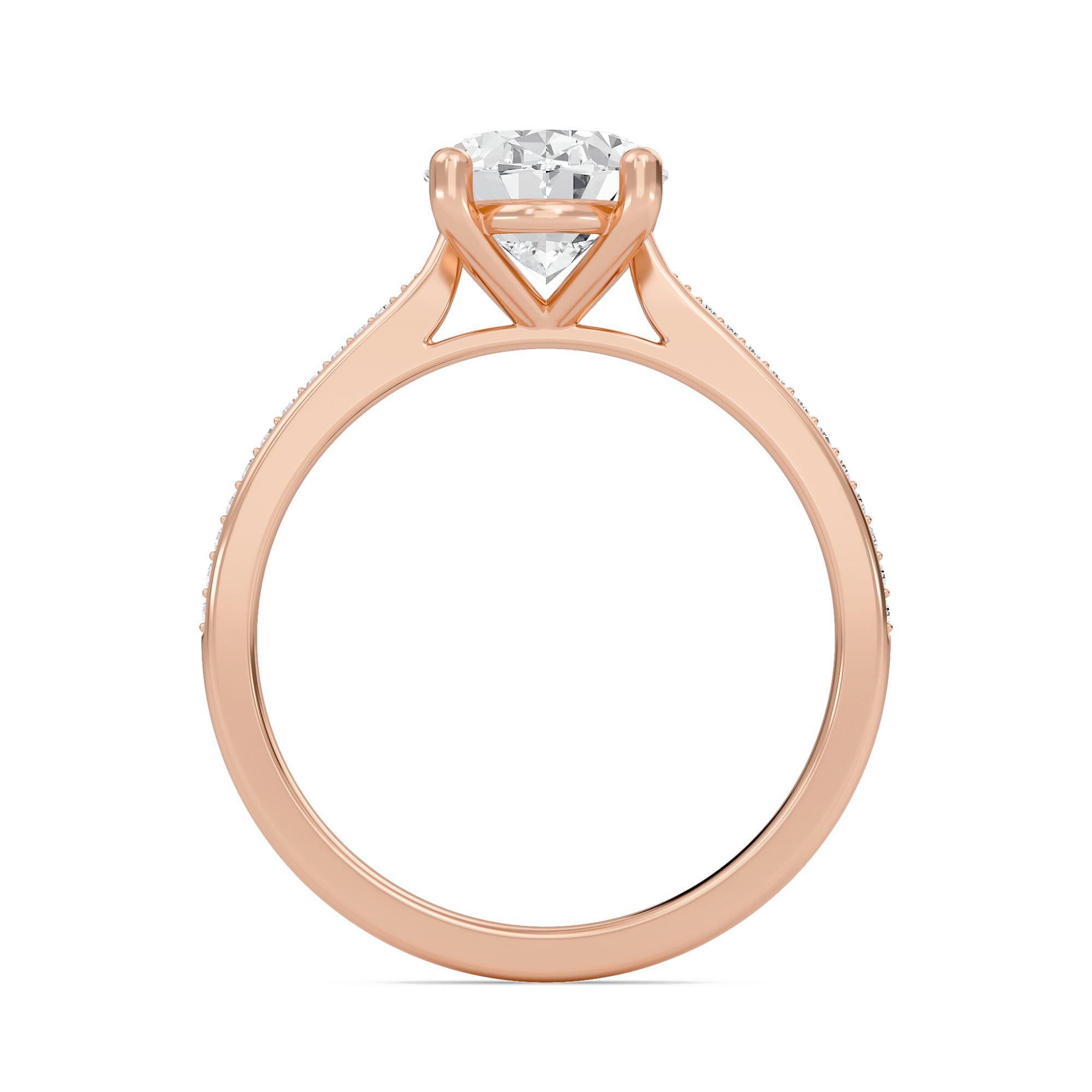 Oval Cathedral Pave Adorned Engagement Ring