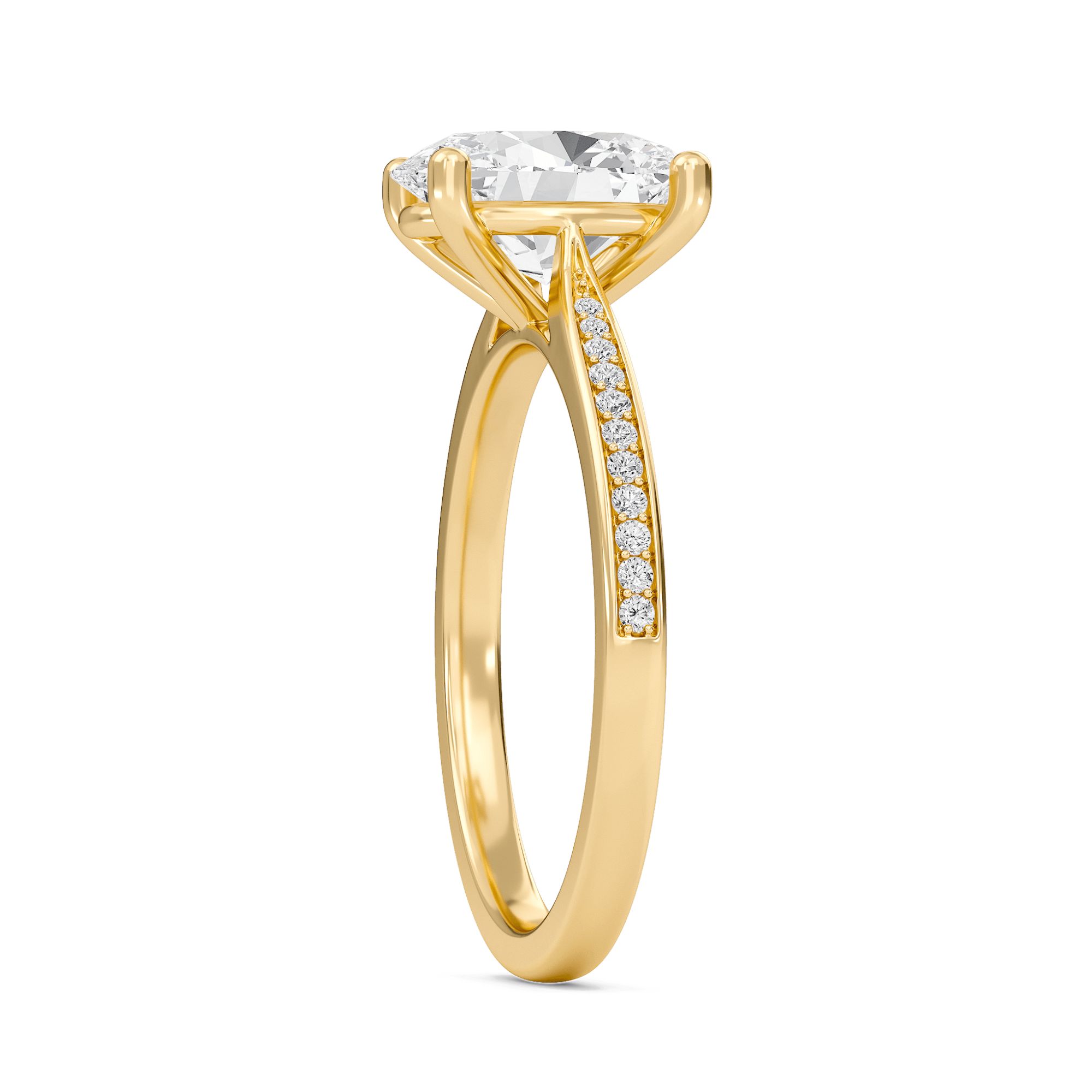Oval Cathedral Pave Adorned Engagement Ring