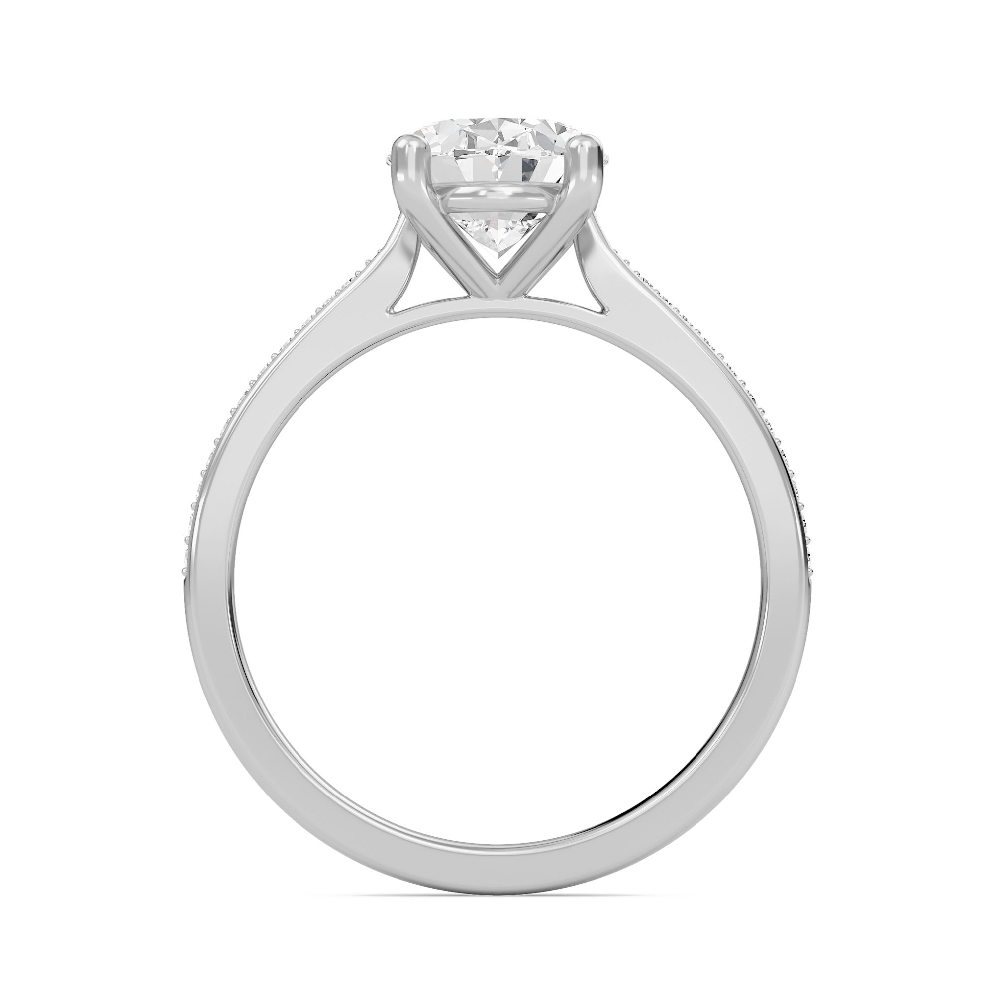 Oval Cathedral Pave Adorned Engagement Ring