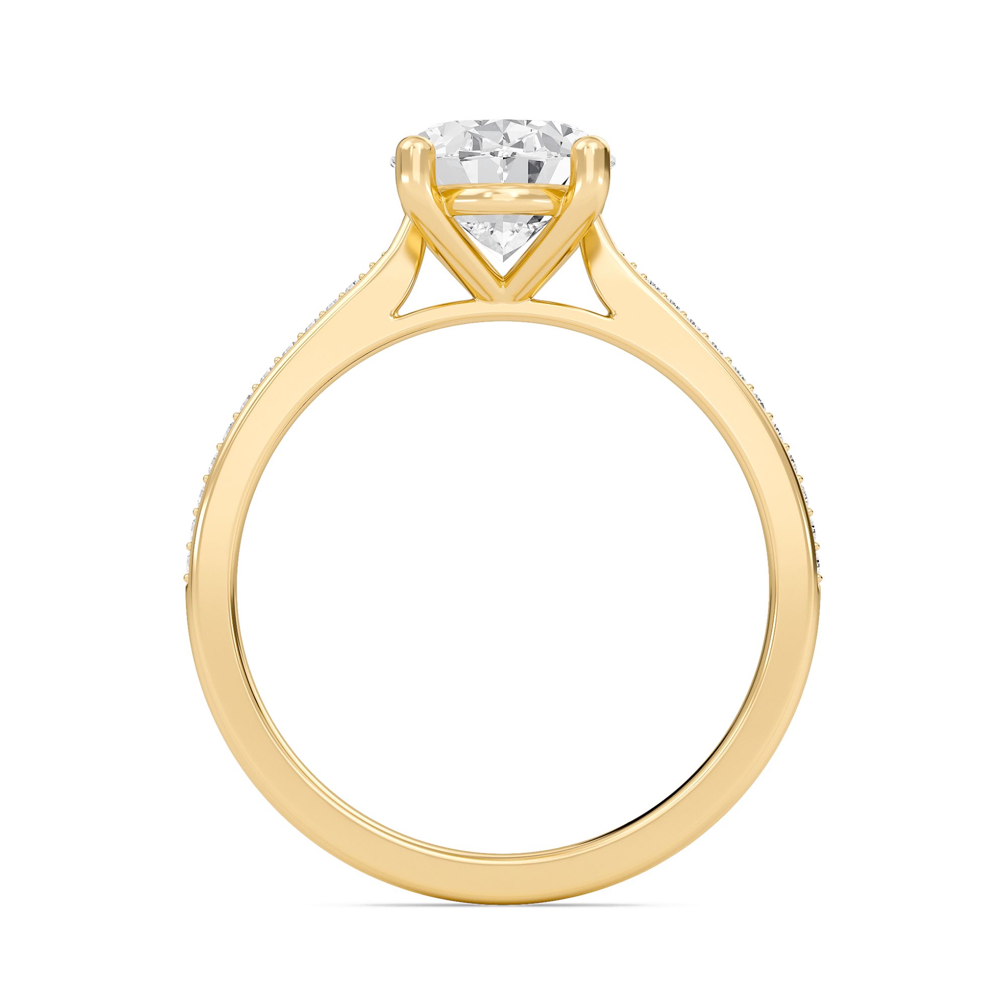 Oval Cathedral Pave Adorned Engagement Ring