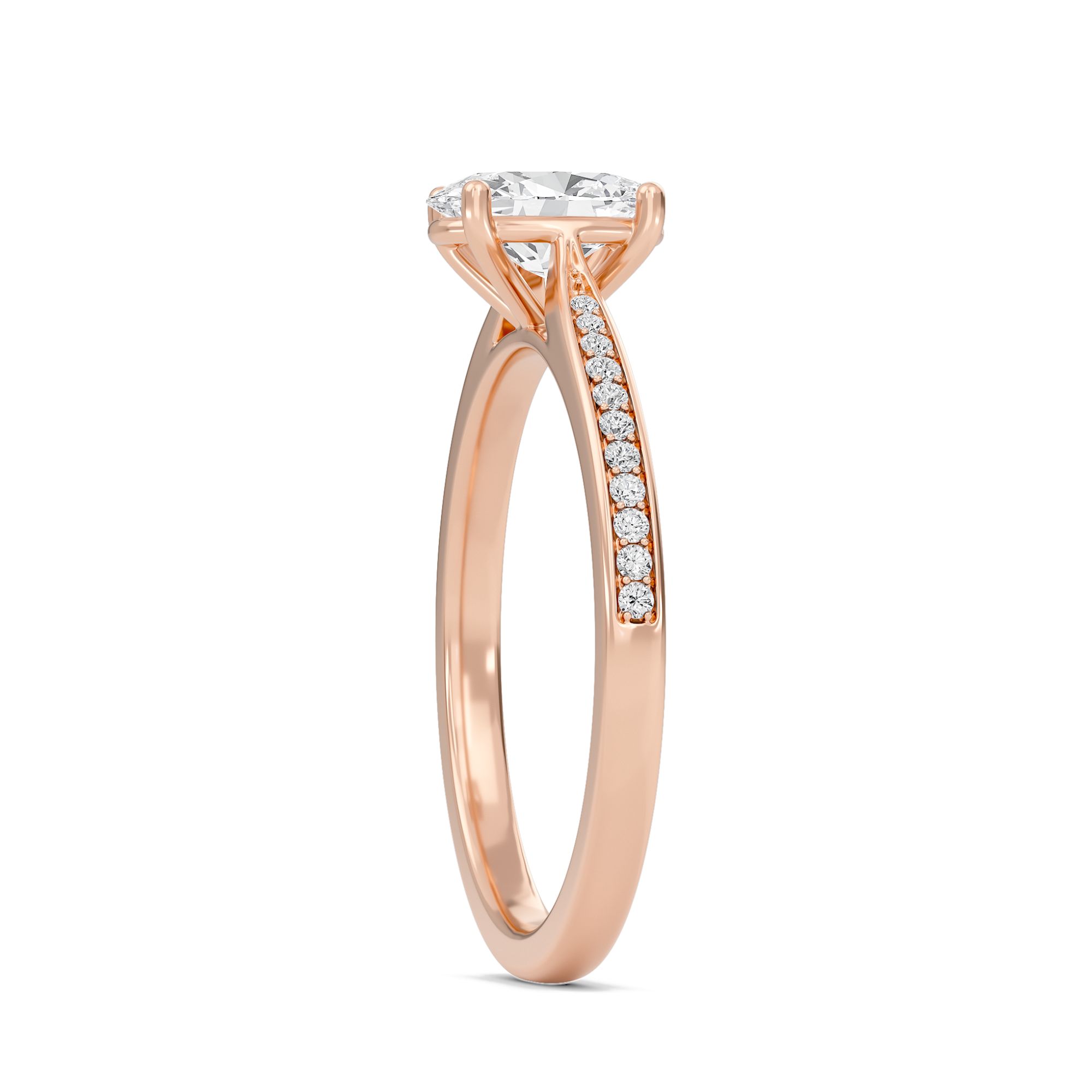 Oval Cathedral Pave Adorned Engagement Ring