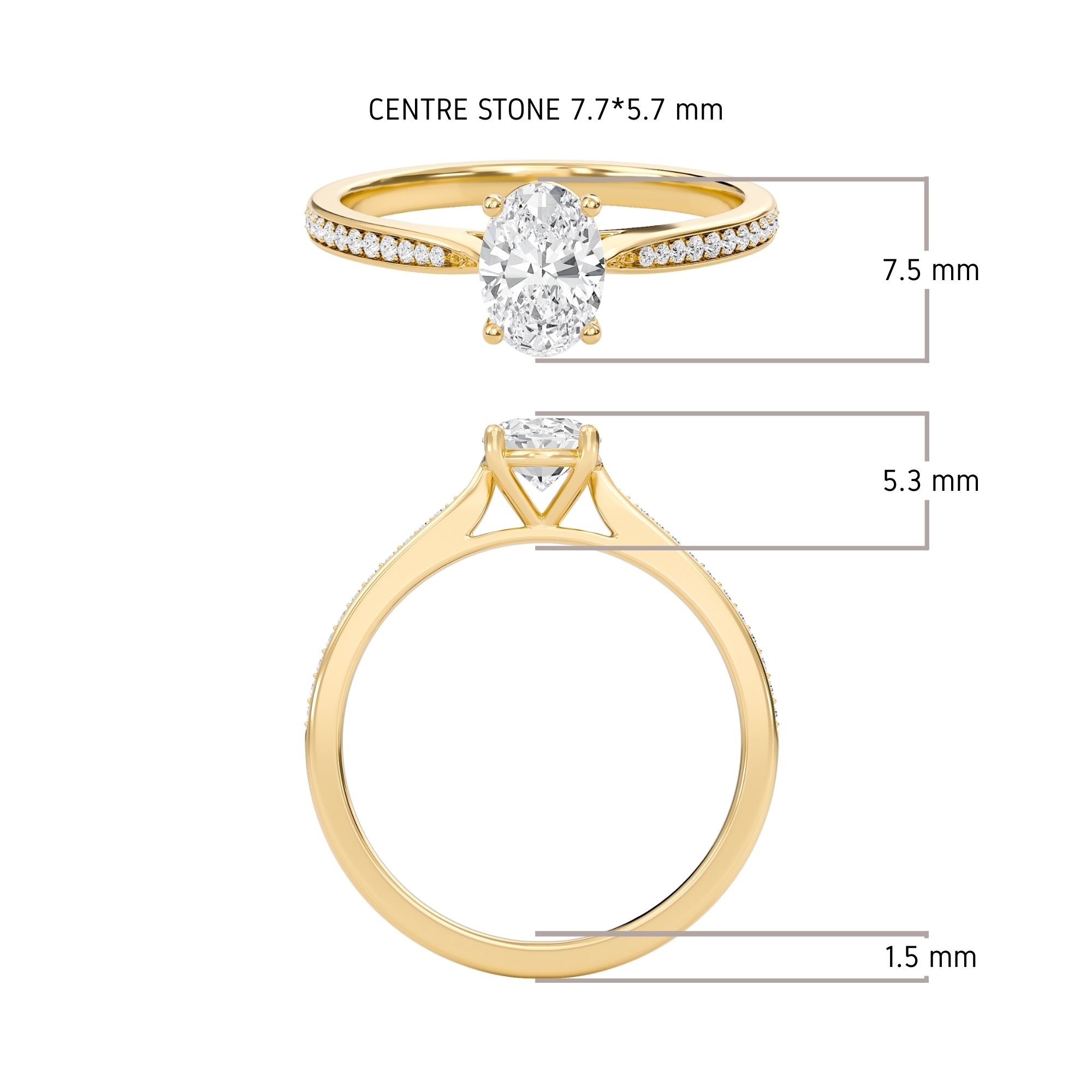 Oval Cathedral Pave Adorned Engagement Ring