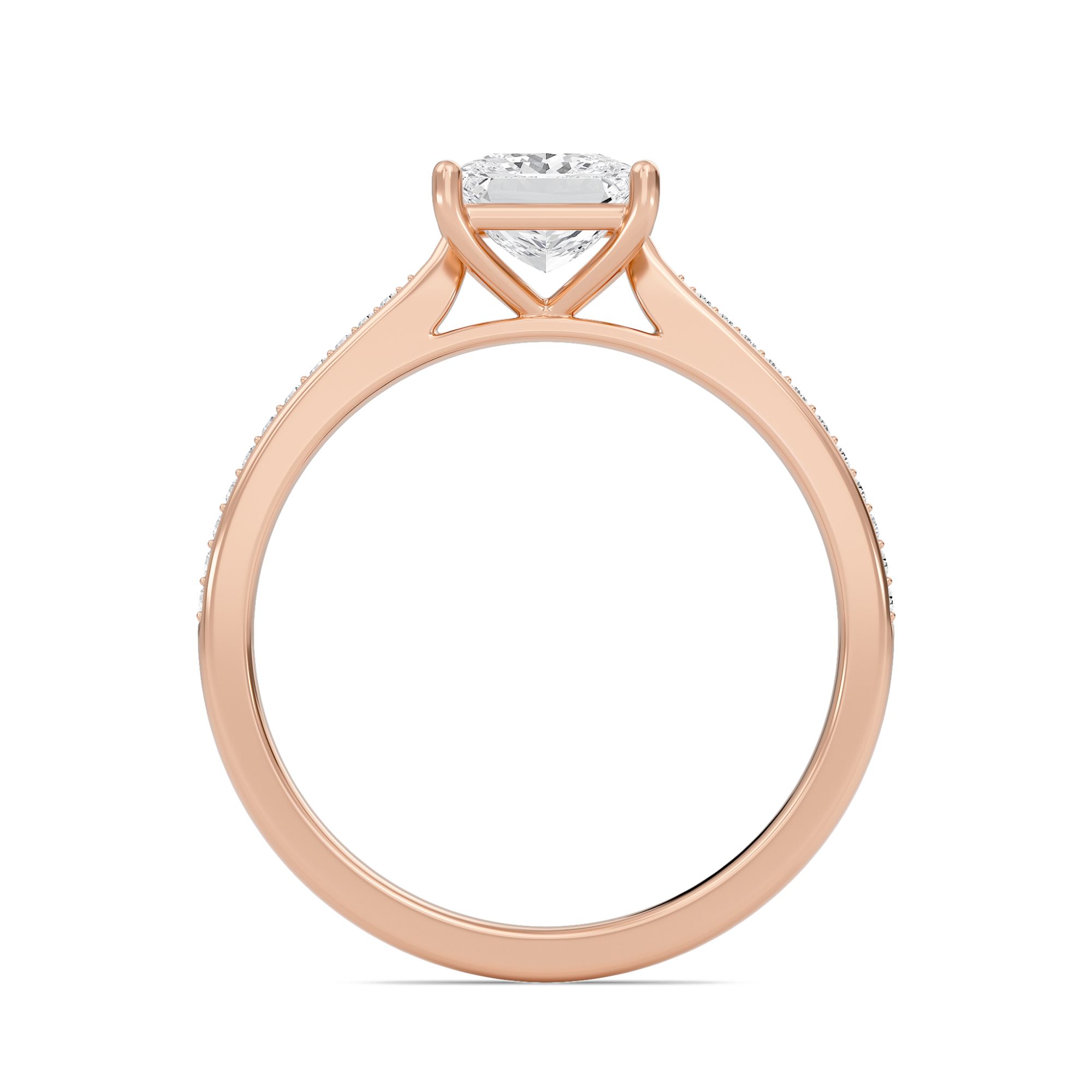 Princess Cathedral Pave Adorned Engagement Ring