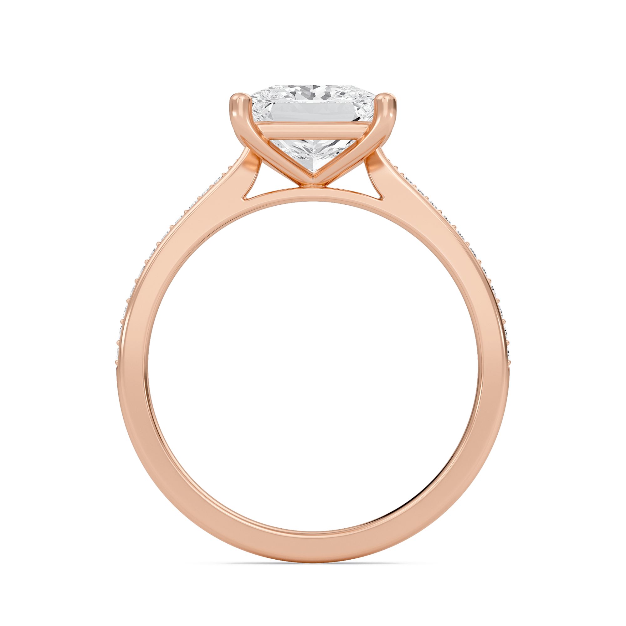 Princess Cathedral Pave Adorned Engagement Ring
