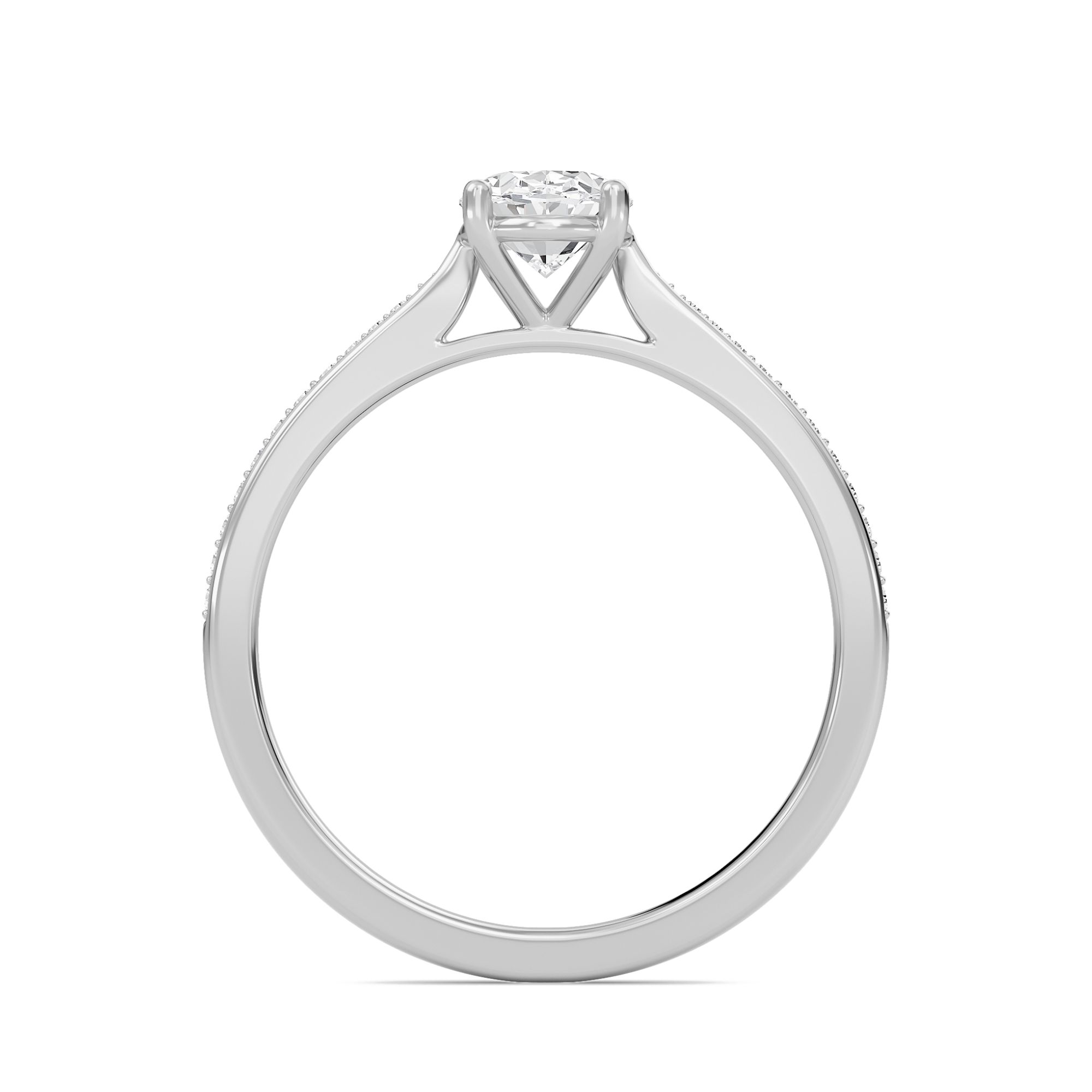 Oval Cathedral Pave Adorned Engagement Ring