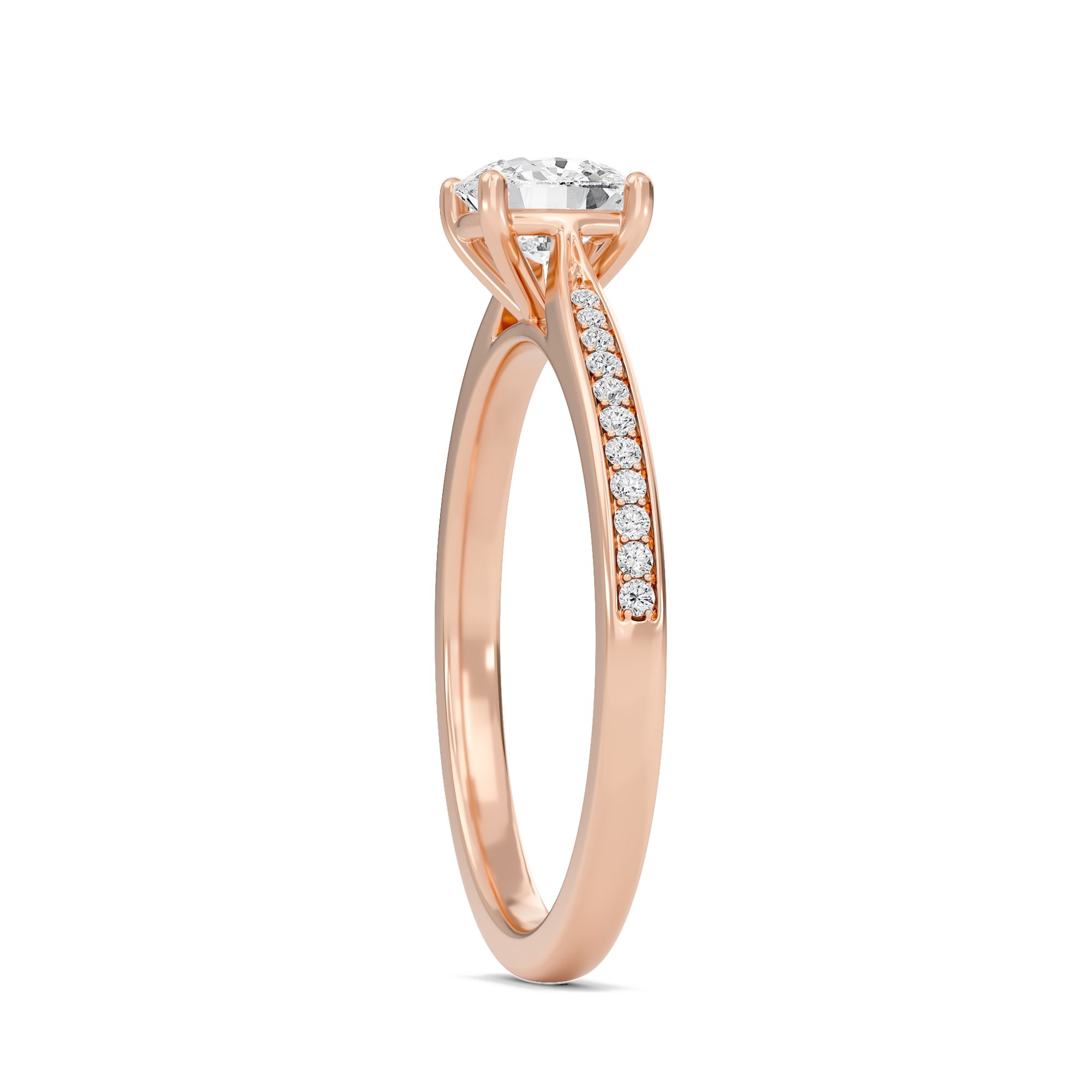 Cushion Cathedral Pave Adorned Engagement Ring