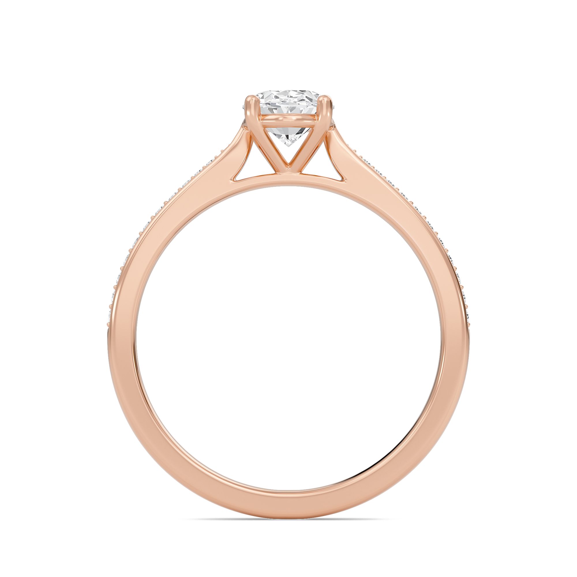 Oval Cathedral Pave Adorned Engagement Ring