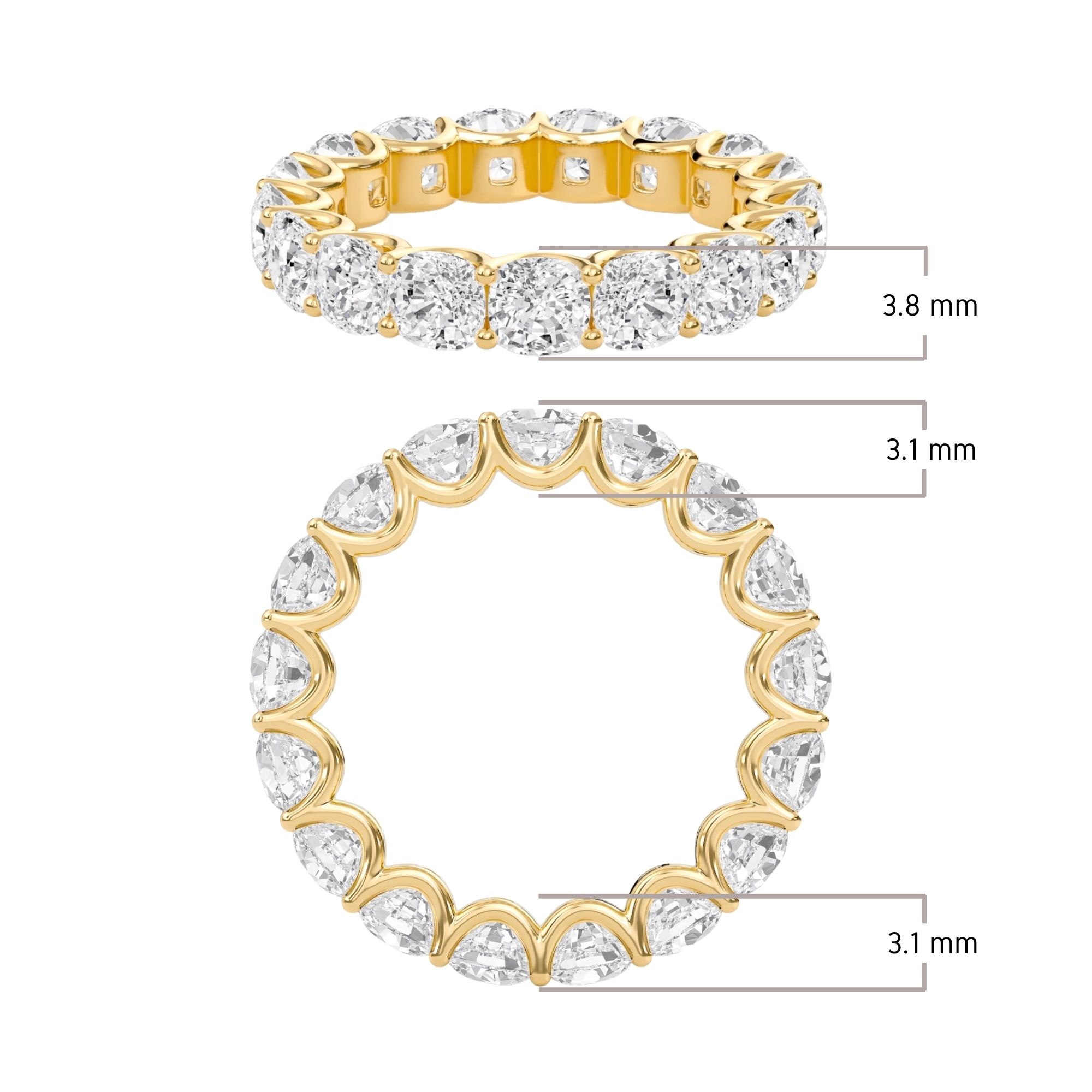 Cushion U-Shaped Eternity Band