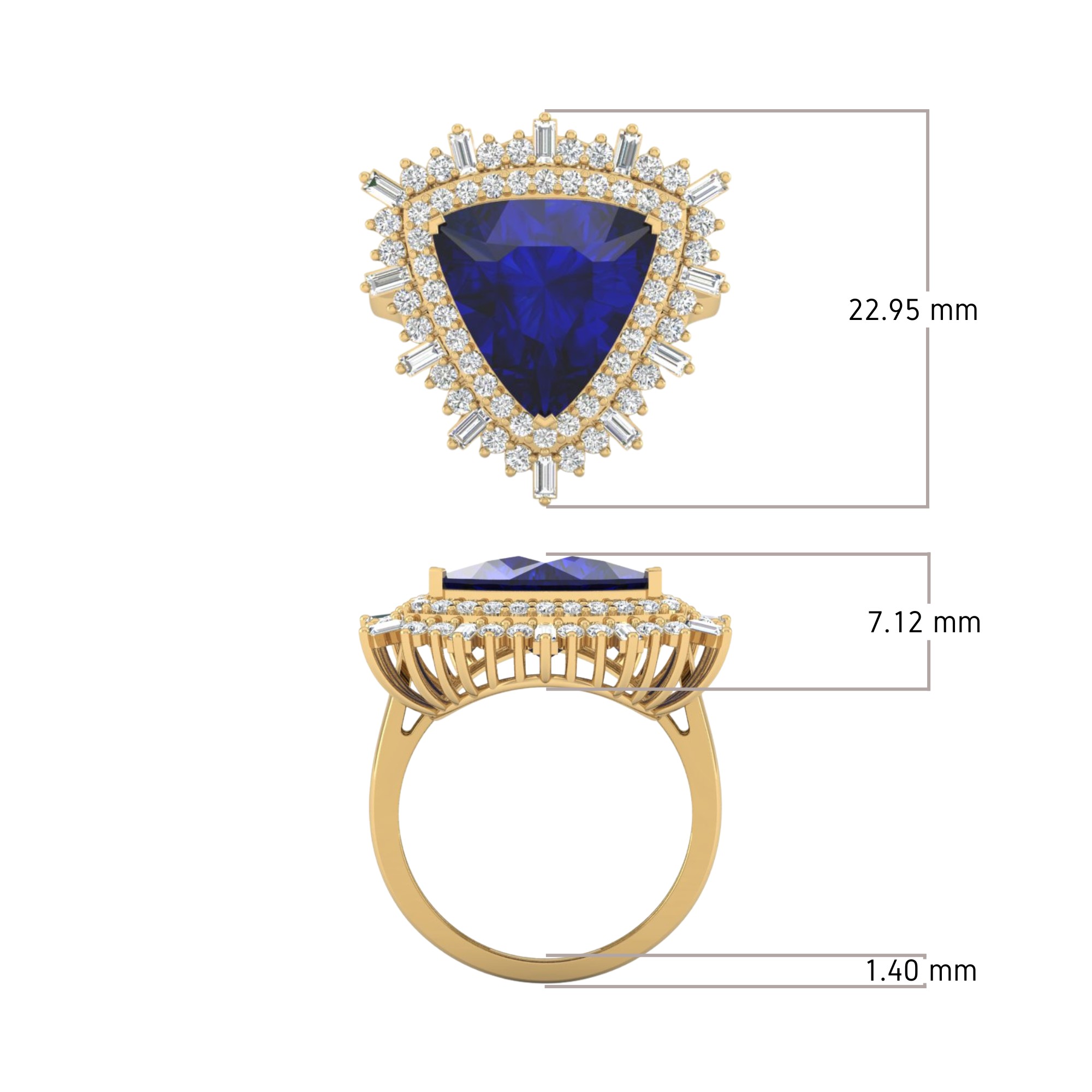 Epitome Luxe Labs Azure Empress Ring in 14kt Rose Gold