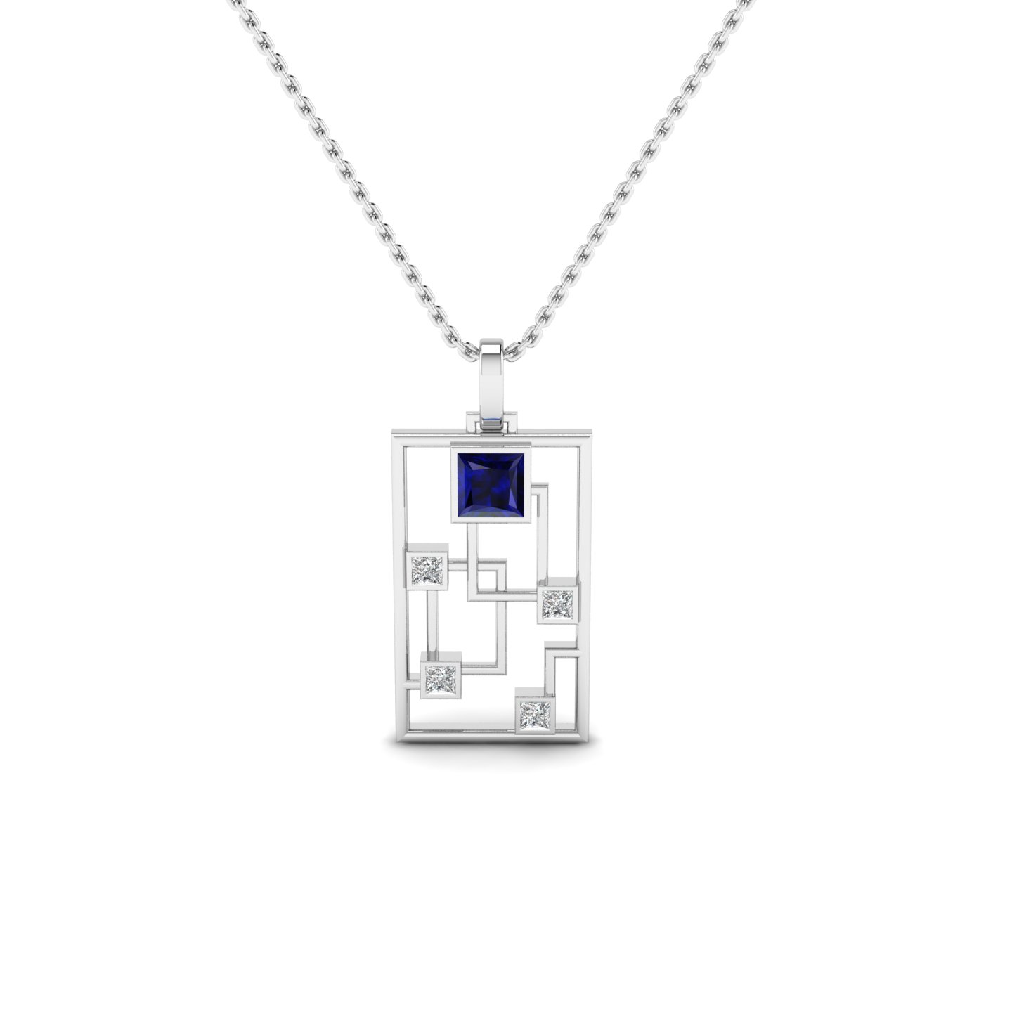 Epitome Luxe Labs Geometric Pendant in Platinum