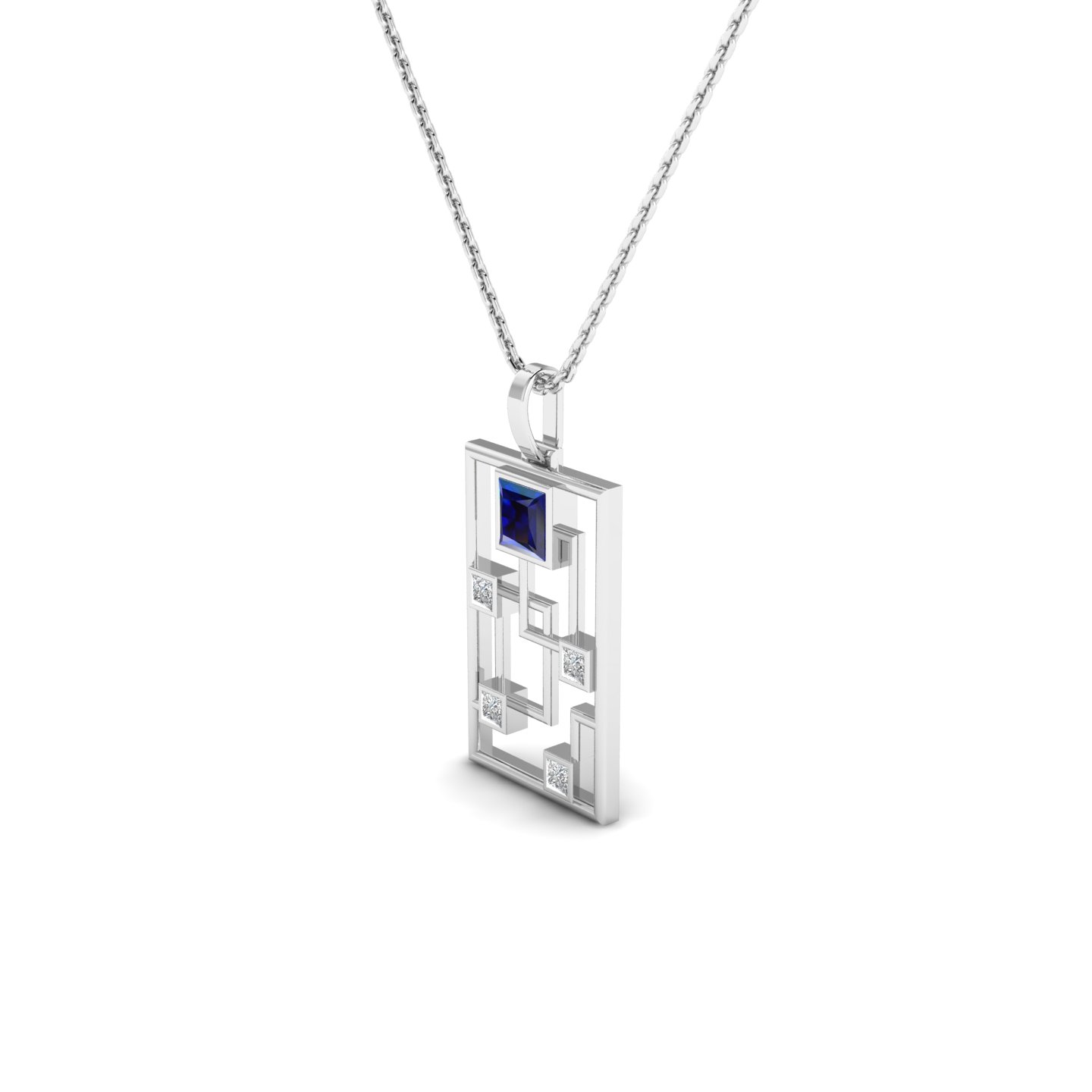 Epitome Luxe Labs Geometric Pendant in Platinum